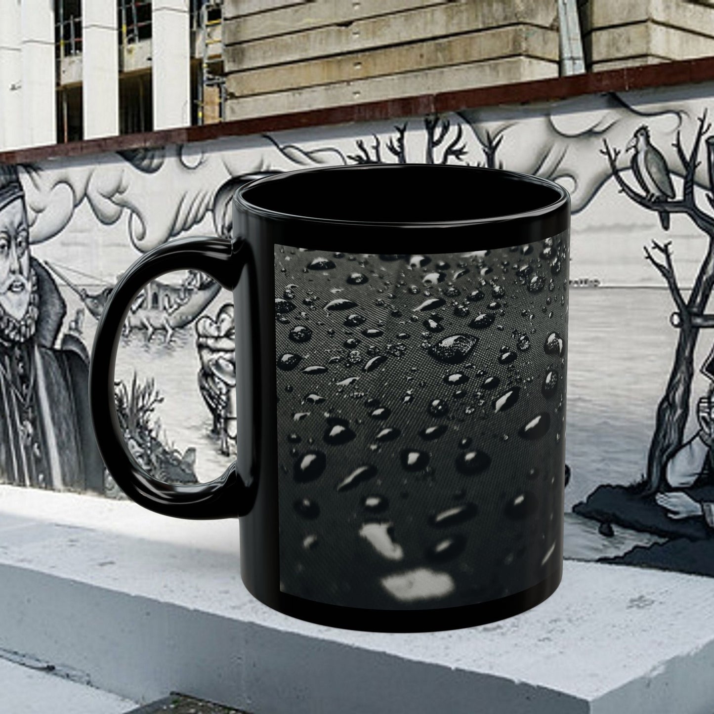 Black Mug (11oz, 15oz) _N2+ Series CBM PT2WW001_ Limited Edition Black Ceramic Mug, Where Style Meets Functionality by WesternWaves: