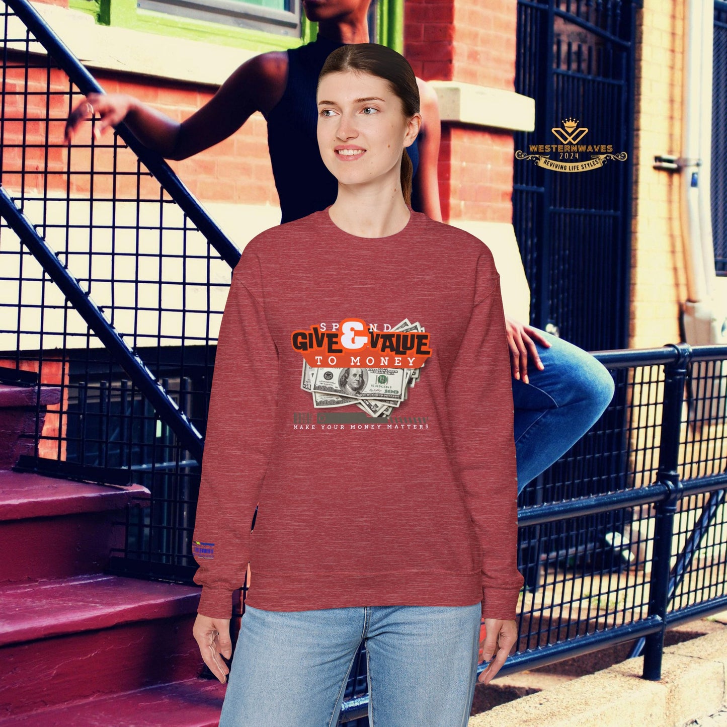 Unisex Heavy Blend™ Crewneck Sweatshirt_ N3+ Series UHBCSS PT2WW035_ Limited Edition Pure Luxury By WesternWaves: