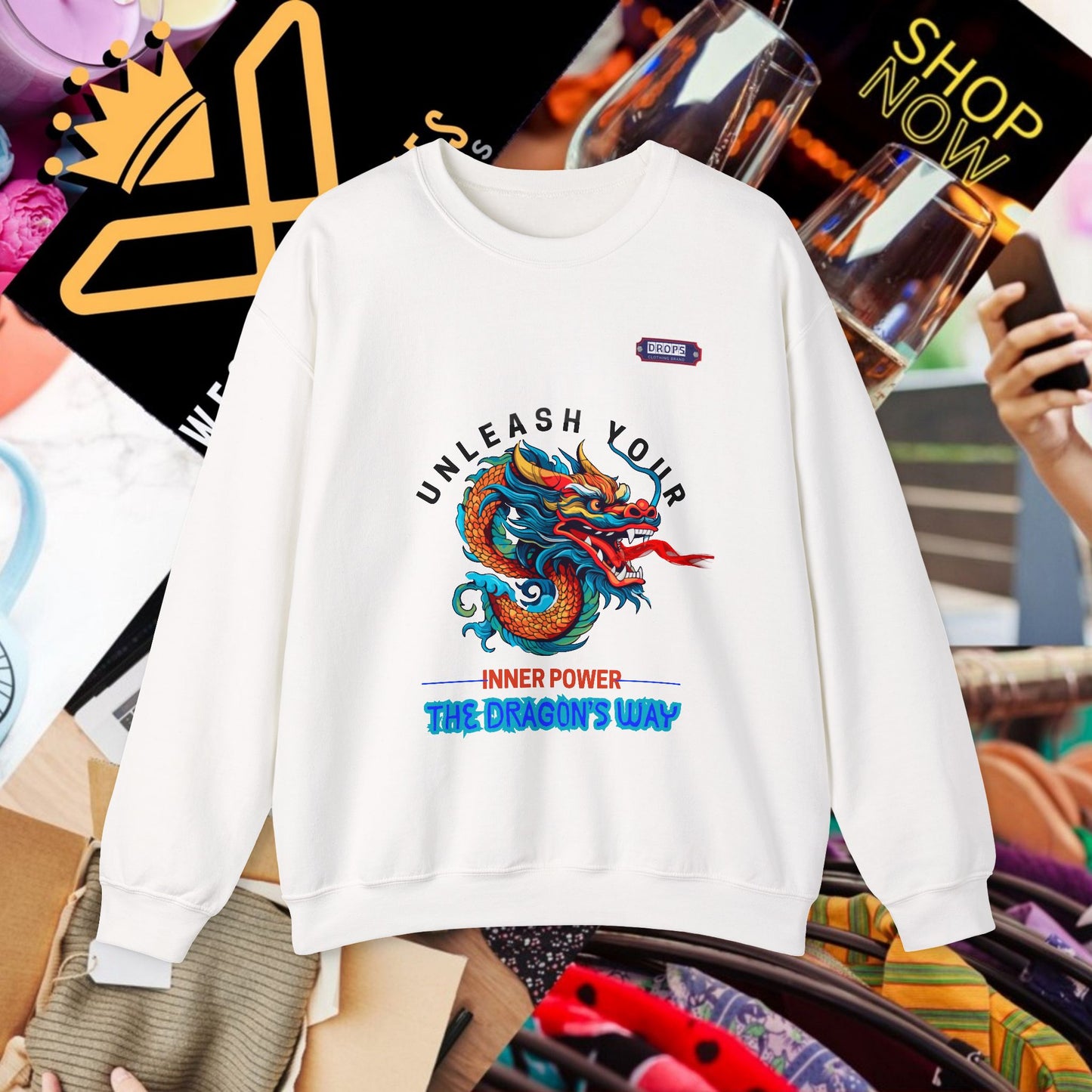 Unisex Heavy Blend™ Crewneck Sweatshirt_ N2 Series UHBCSS PT2WW007_ Limited Edition Pure Luxury for Every Occasion by WesternWaves: