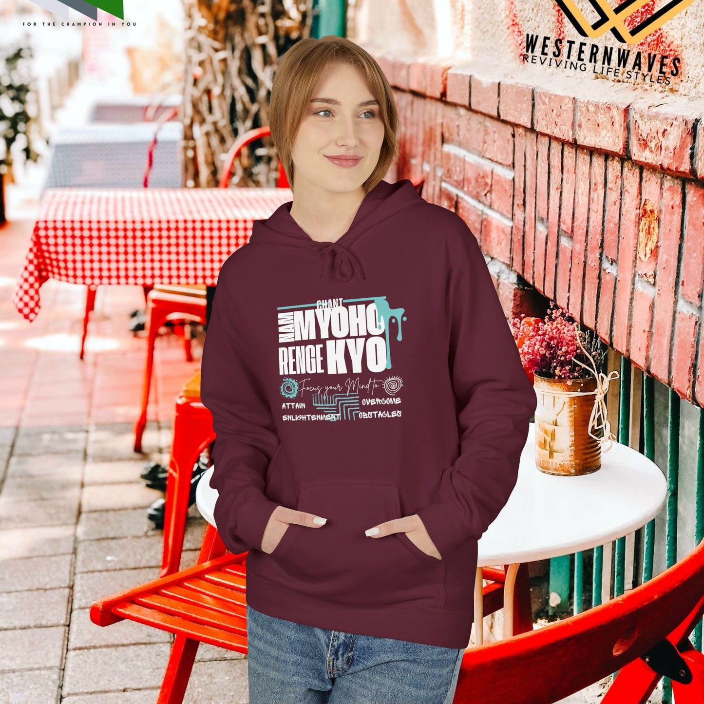 Unisex Midweight Softstyle Fleece Hoodie_ N3+ Series USMWSSFH PT2WW004_ Limited Edition Luxuriously Soft 100% Cotton Face by WesternWaves: