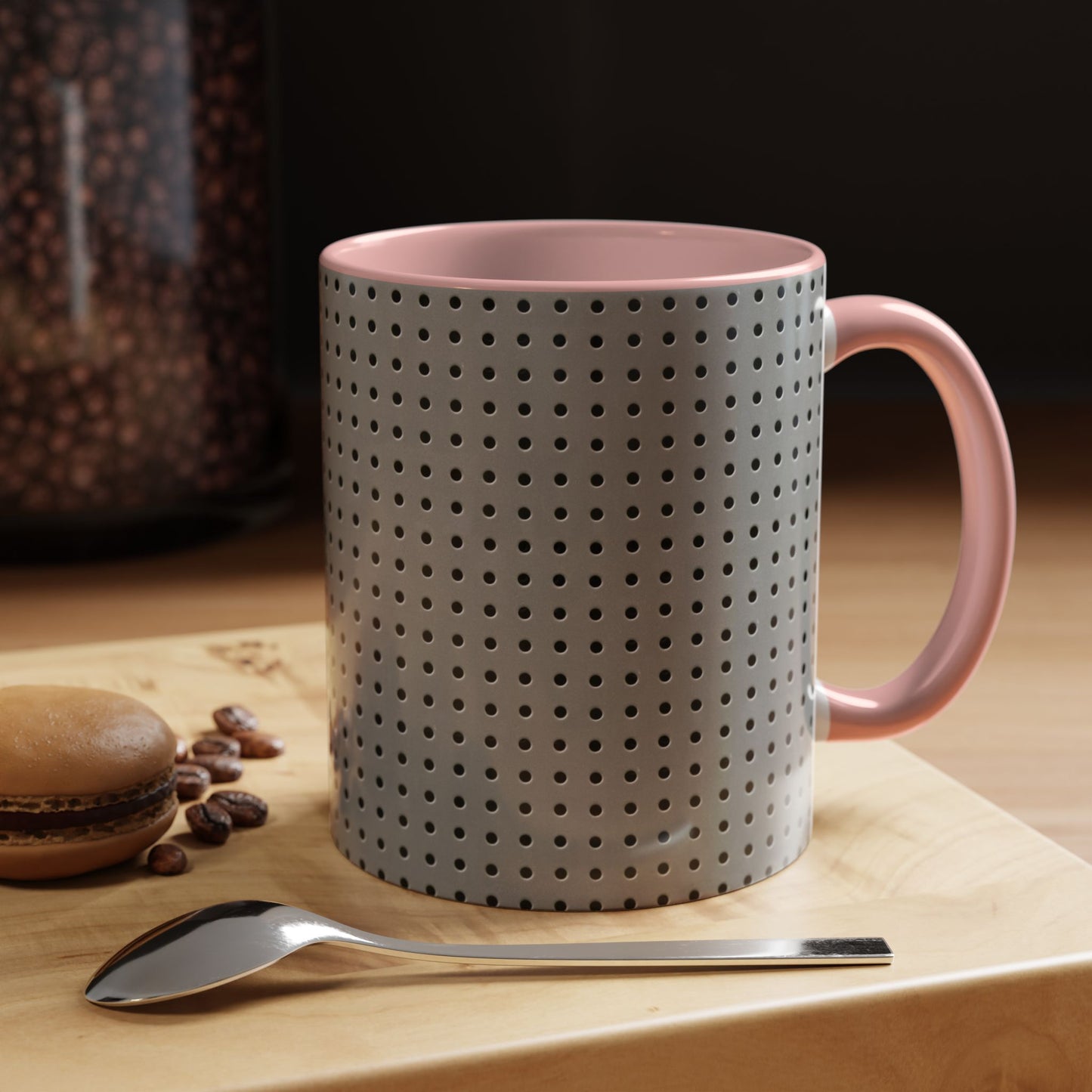 Two Tone Accent Coffee Mug 11oz_ N7+ Series ACMUG11OZ PT2WW001_ Limited Edition Stylish Perforated Design by WesternWaves: