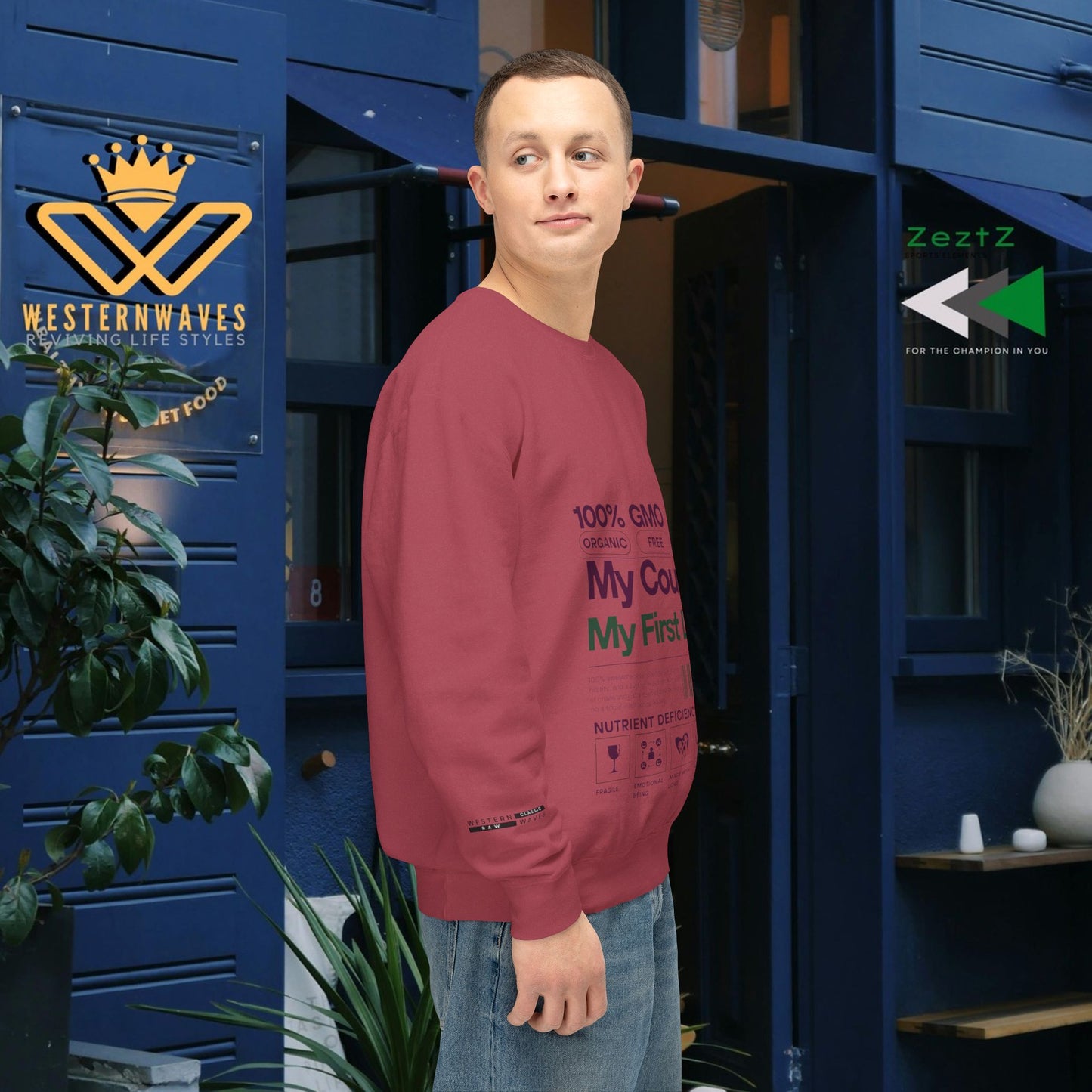 Unisex Lightweight Sweatshirt_ N7+ Series USLWSS PT2WW001_ Limited Edition by WesternWaves: