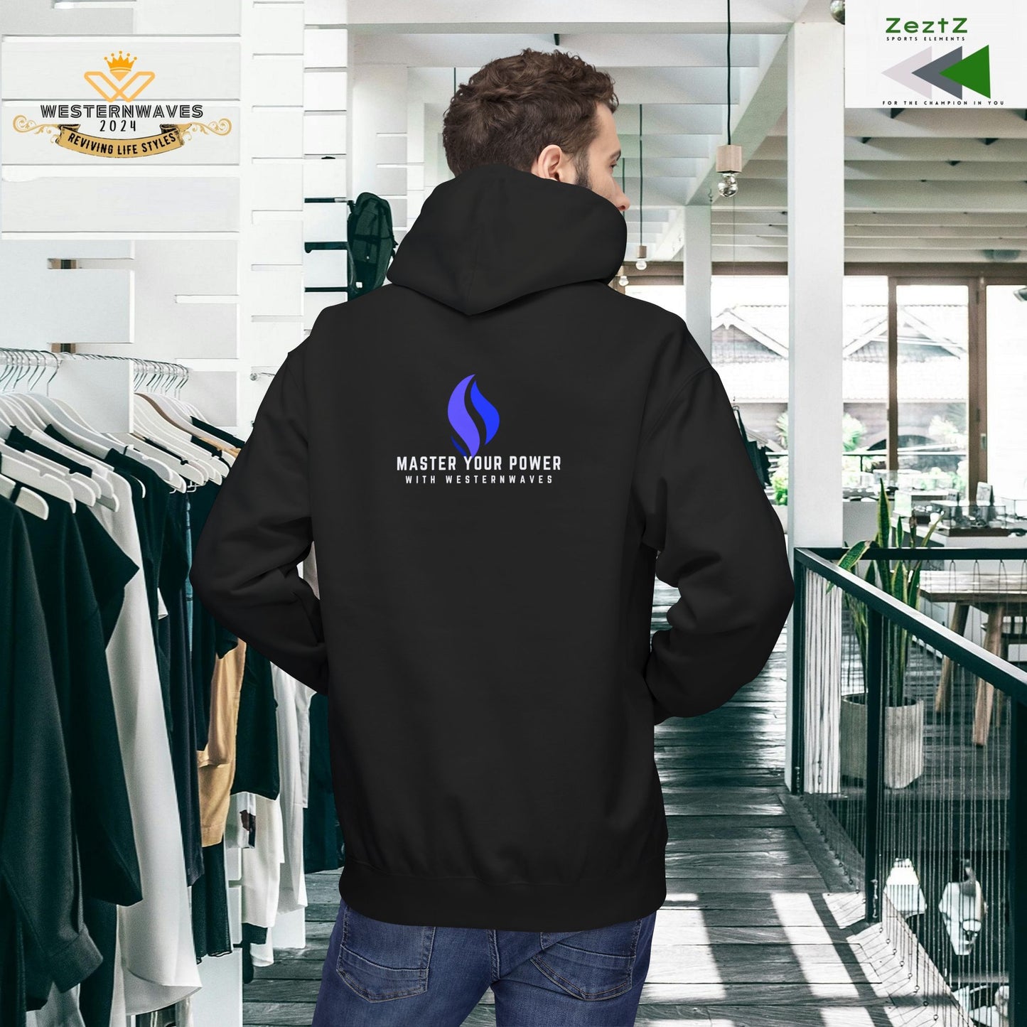 Unisex Midweight Softstyle Fleece Hoodie_ N3+ Series USMWSSFH PT2WW004_ Limited Edition Luxuriously Soft 100% Cotton Face by WesternWaves: