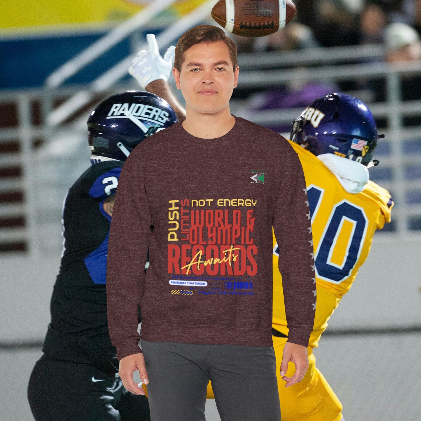 Unisex Heavy Blend™ Crewneck Sweatshirt_ N2 Sports Series UHBCSS PT2WW006_ Limited Edition ‘Zeztz’ Brand Sports Elements by WesternWaves: