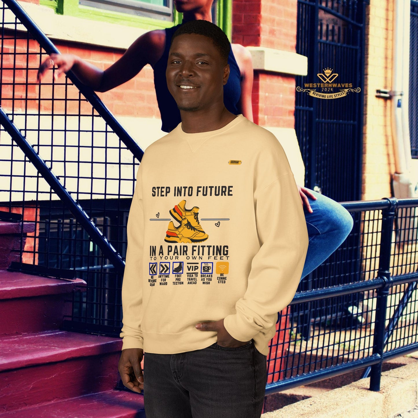 Unisex ComfortWash® Garment Dyed Crewneck Sweatshirt_ N7* Series USCGDCNSS PT2WW001_ Limited Edition Comfort & Retro Flair by WesternWaves: