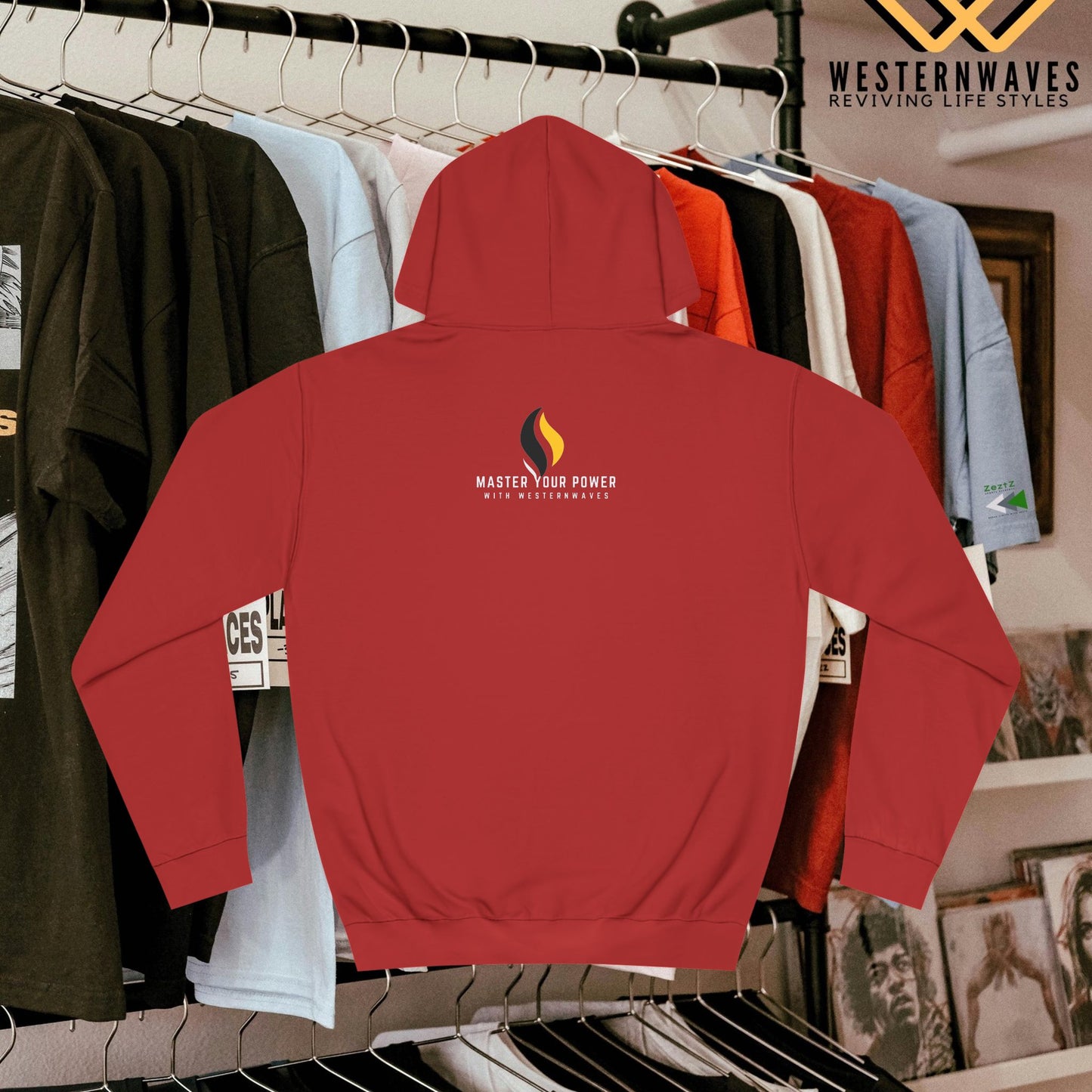 Unisex College Hoodie_ N2+ Series USCH PT2WW006_ Limited Edition Timeless Unisex Design by WesternWaves: