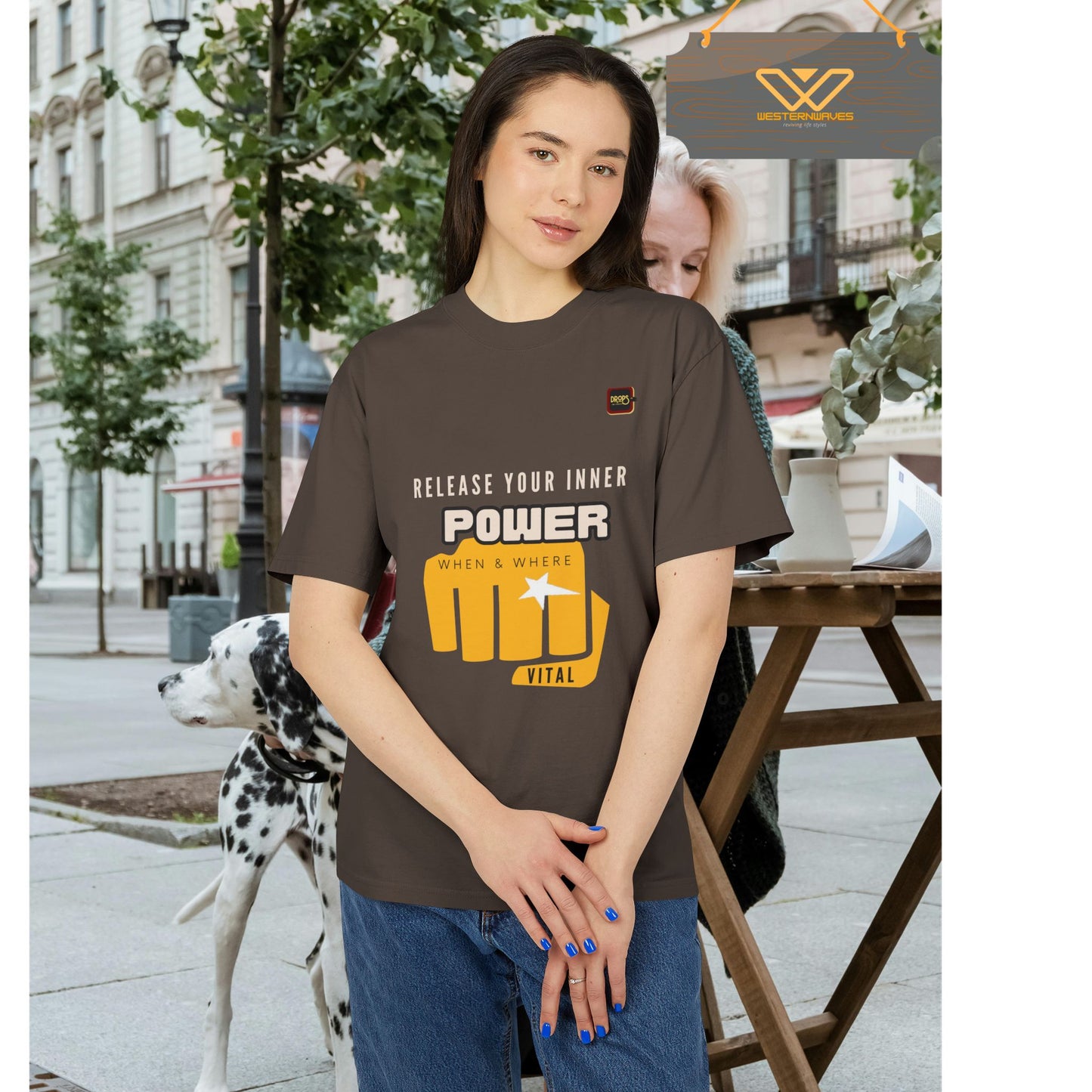 Unisex Heavy Faded Tee_ N+ Series USHFTEE PT2WW011_ Power Vibes Limited Edition Tee by WesternWaves_