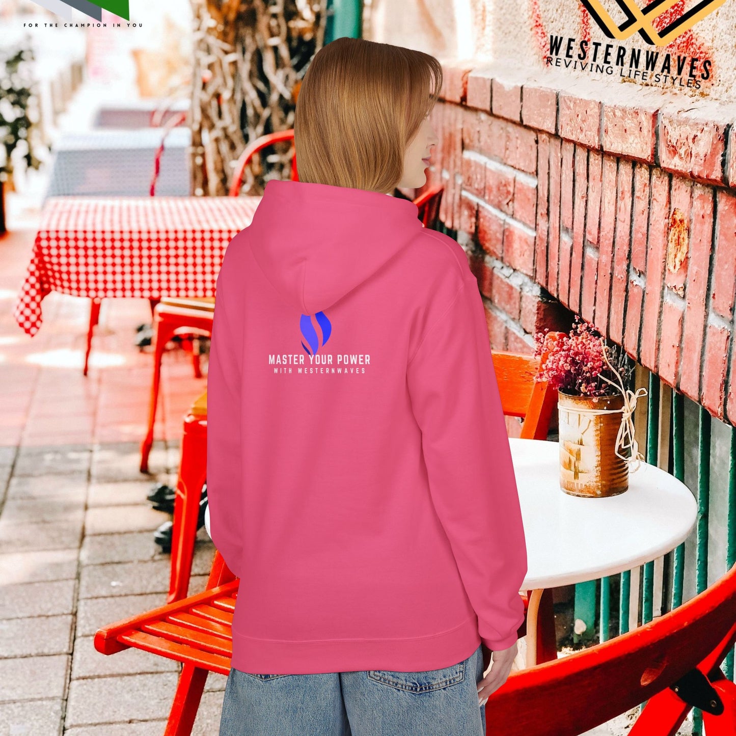 Unisex Midweight Softstyle Fleece Hoodie_ N3+ Series USMWSSFH PT2WW004_ Limited Edition Luxuriously Soft 100% Cotton Face by WesternWaves: