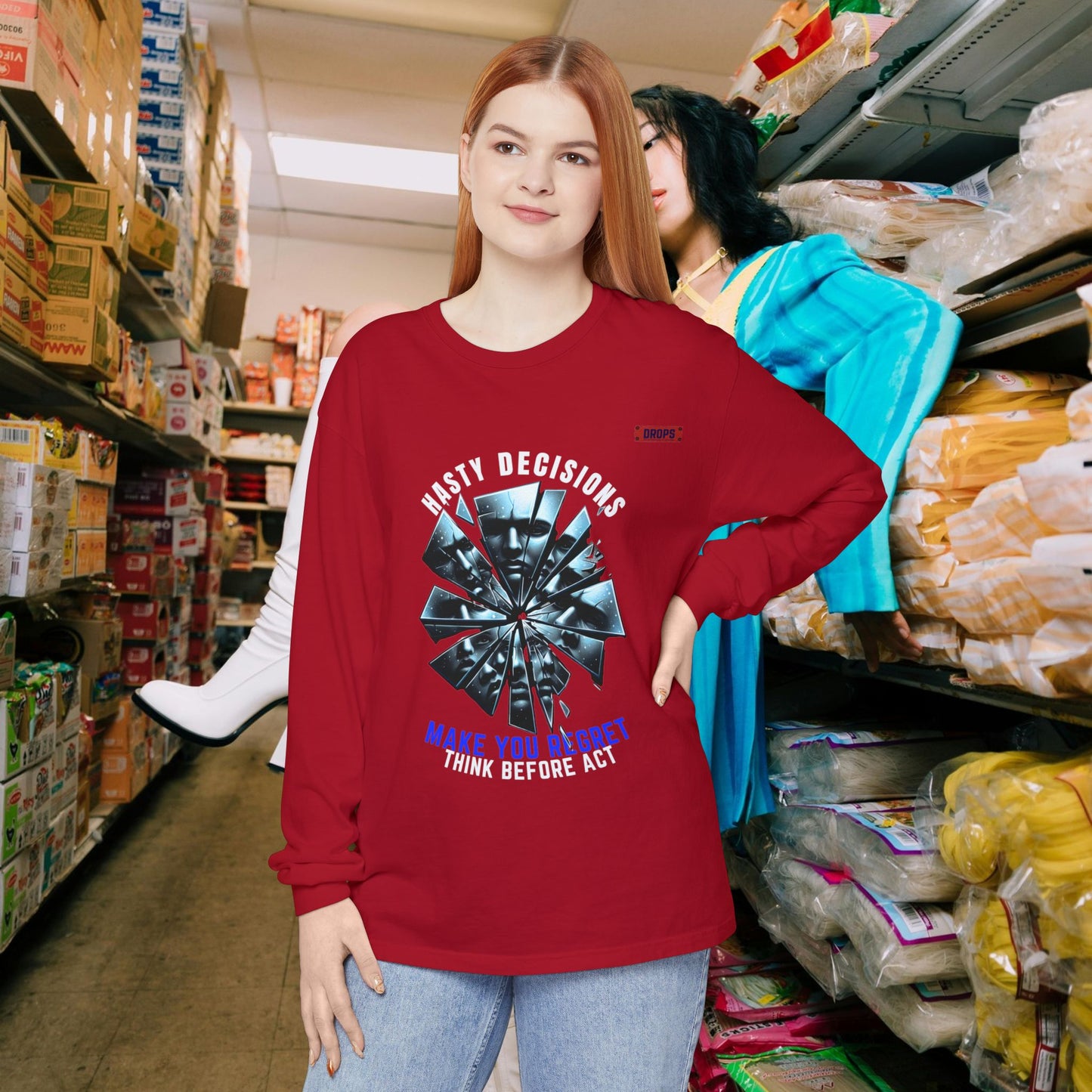 Unisex Long Sleeve T-shirt_ Series N8+ USLSTS PT2WW001_ HSD 009_ Limited Edition Trendy Statement Apparel by WesternWaves: