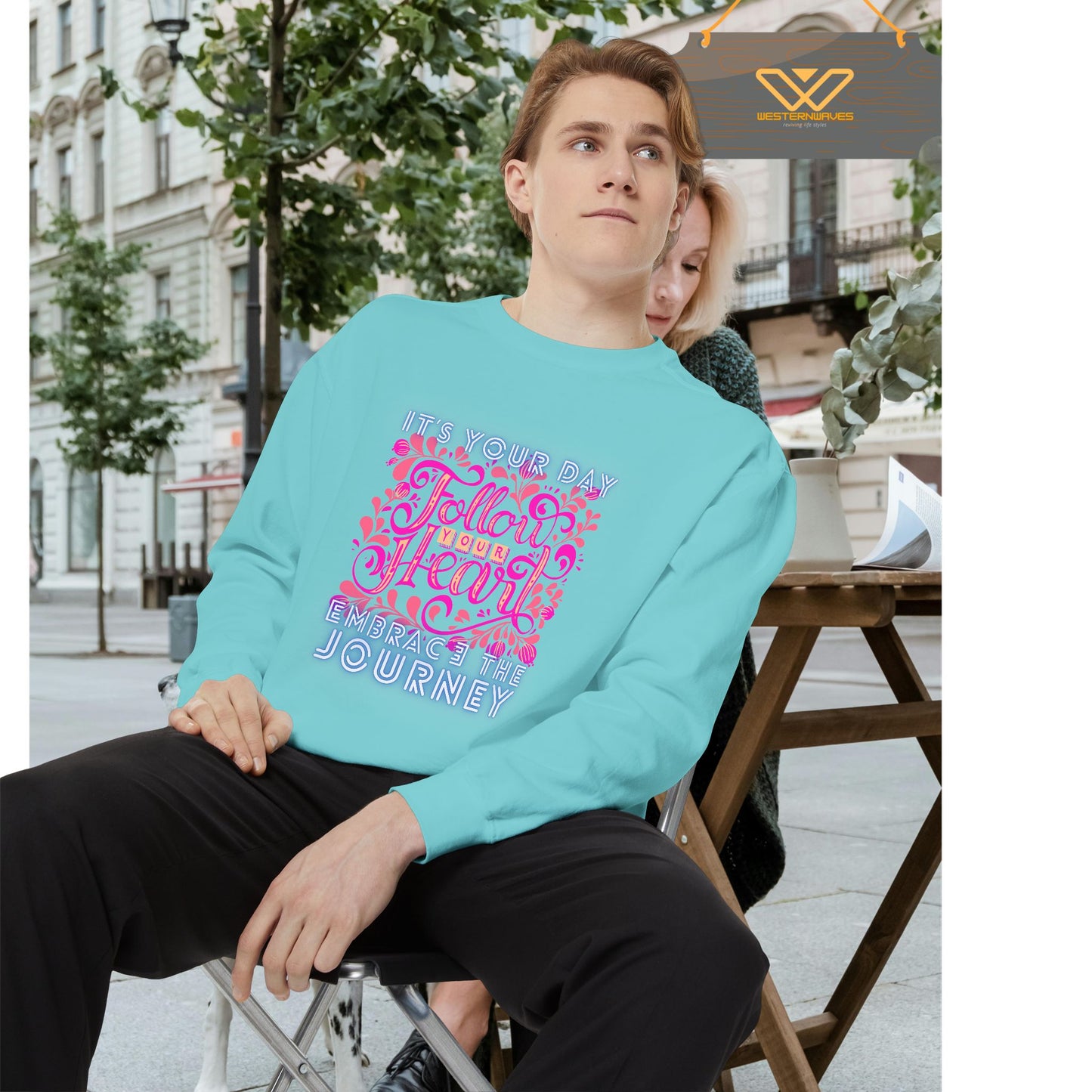 Unisex Garment-Dyed Sweatshirt_ N3+ Series UGDSS PT2WW001_ WesternWaves Limited Edition: