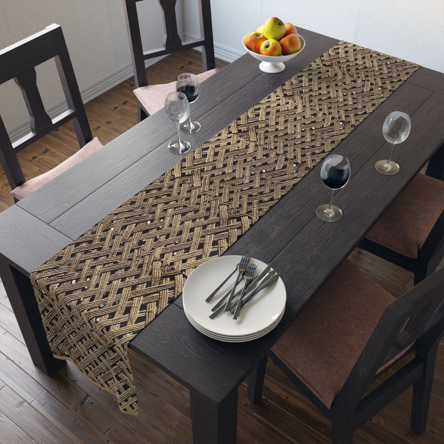 Title: Table Runner (Cotton, Poly)_ Rustic Natural Weave Table Runner for Stylish Dining_ N7+ Series TRUNNER PT2WW005_ Limited Edition by WesternWaves_