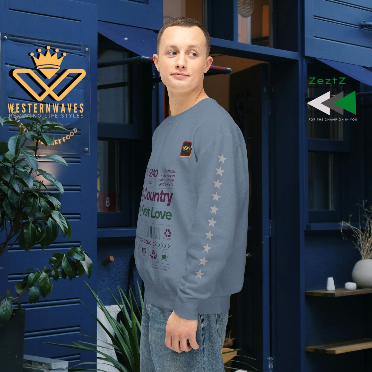 Unisex Lightweight Sweatshirt_ N7+ Series USLWSS PT2WW001_ Limited Edition by WesternWaves: