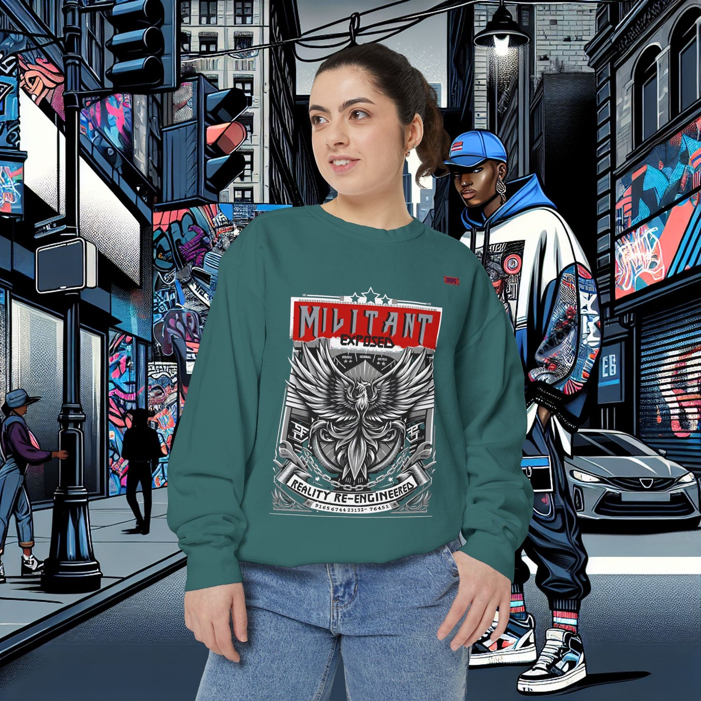Unisex Garment-Dyed Sweatshirt_ N8+ Series SPW USMWSSFCNSS PT2WW001_ Limited Edition by WesternWaves: