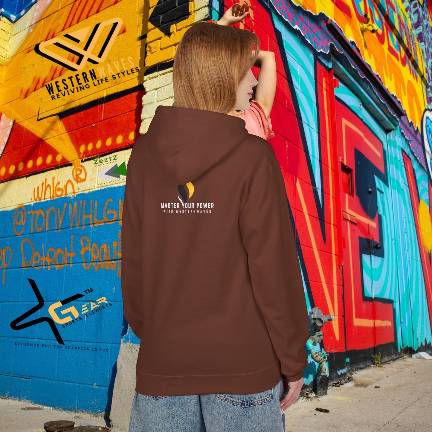 Unisex Midweight Softstyle Fleece Hoodie_ N3+ Series USMWSSFH PT2WW002_ Limited Edition Luxuriously Soft 100% Cotton Face by WesternWaves: