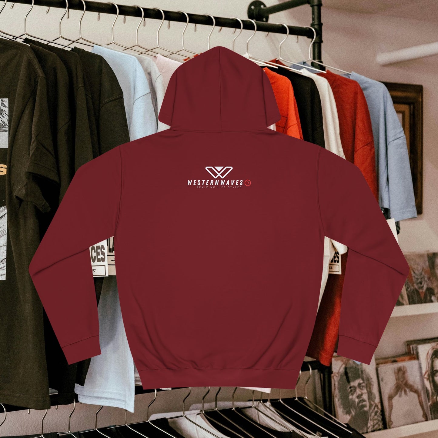 Unisex College Hoodie_ N3+ Series SCH PT2WW004_ Limited Edition Timeless Unisex Design by WesternWaves: