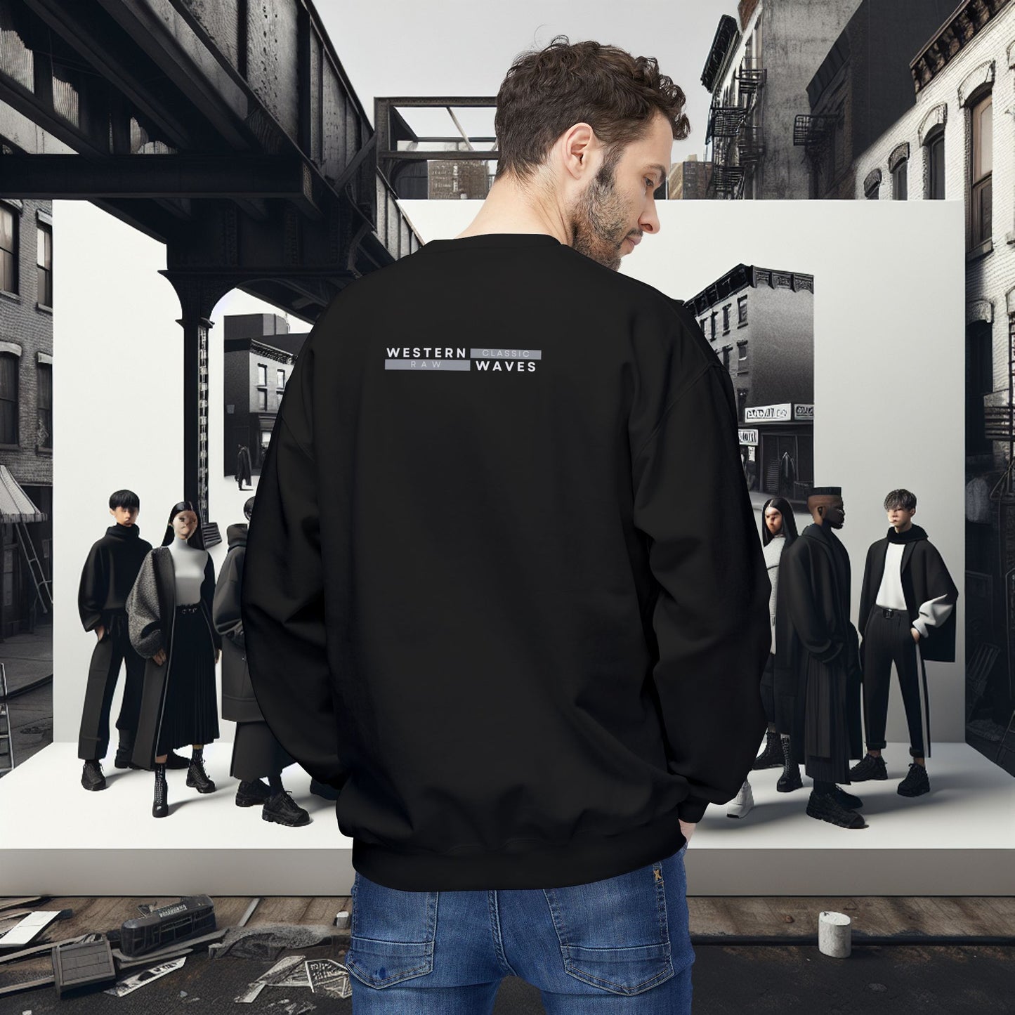 Urban Nomad Fleece Crewneck Sweatshirt_ UWD 0027_ | Cozy Streetwear Style, Perfect for Travel, Gifts, Fall & Winter Layers, Graphic Pullover