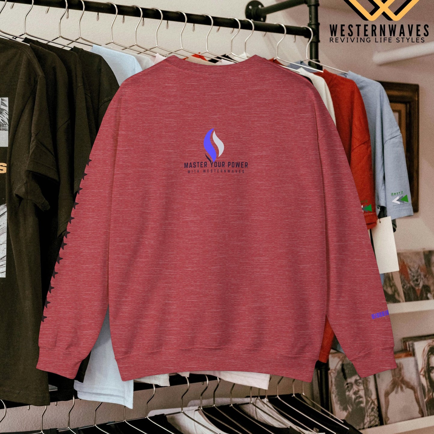 Unisex Heavy Blend™ Crewneck Sweatshirt_ N3+ Series UHBCSS PT2WV010_ Limited Edition Timeless Style by WesternWaves: