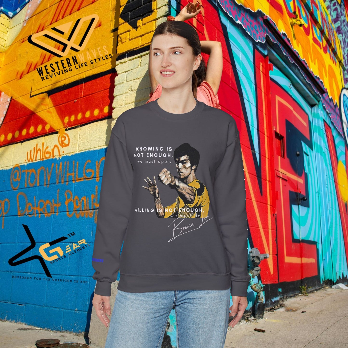 Unisex Heavy Blend™ Crewneck Sweatshirt_ N2+ Sports Series UHBCSS PT2WW008_ Limited Edition ‘Zeztz’ Brand Sports Elements by WesternWaves:
