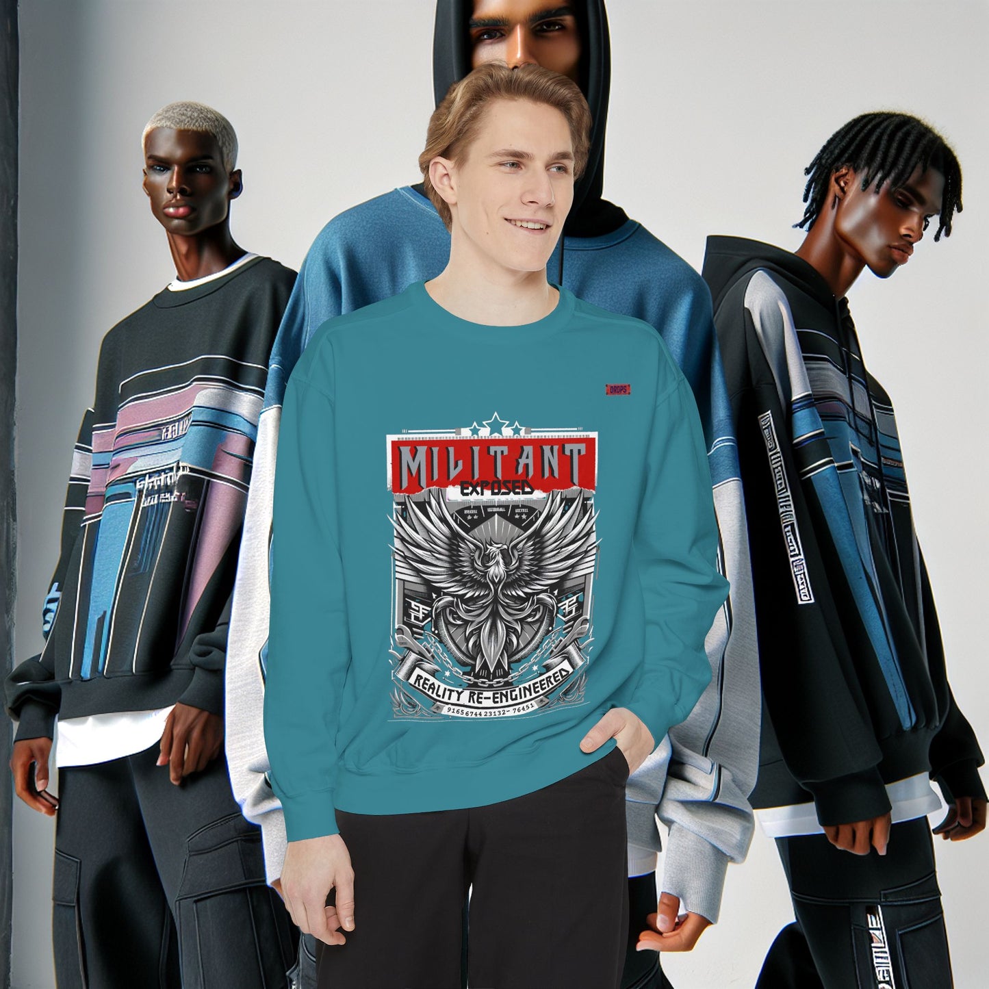 Unisex Garment-Dyed Sweatshirt_ N8+ Series SPW USMWSSFCNSS PT2WW001_ Limited Edition by WesternWaves: