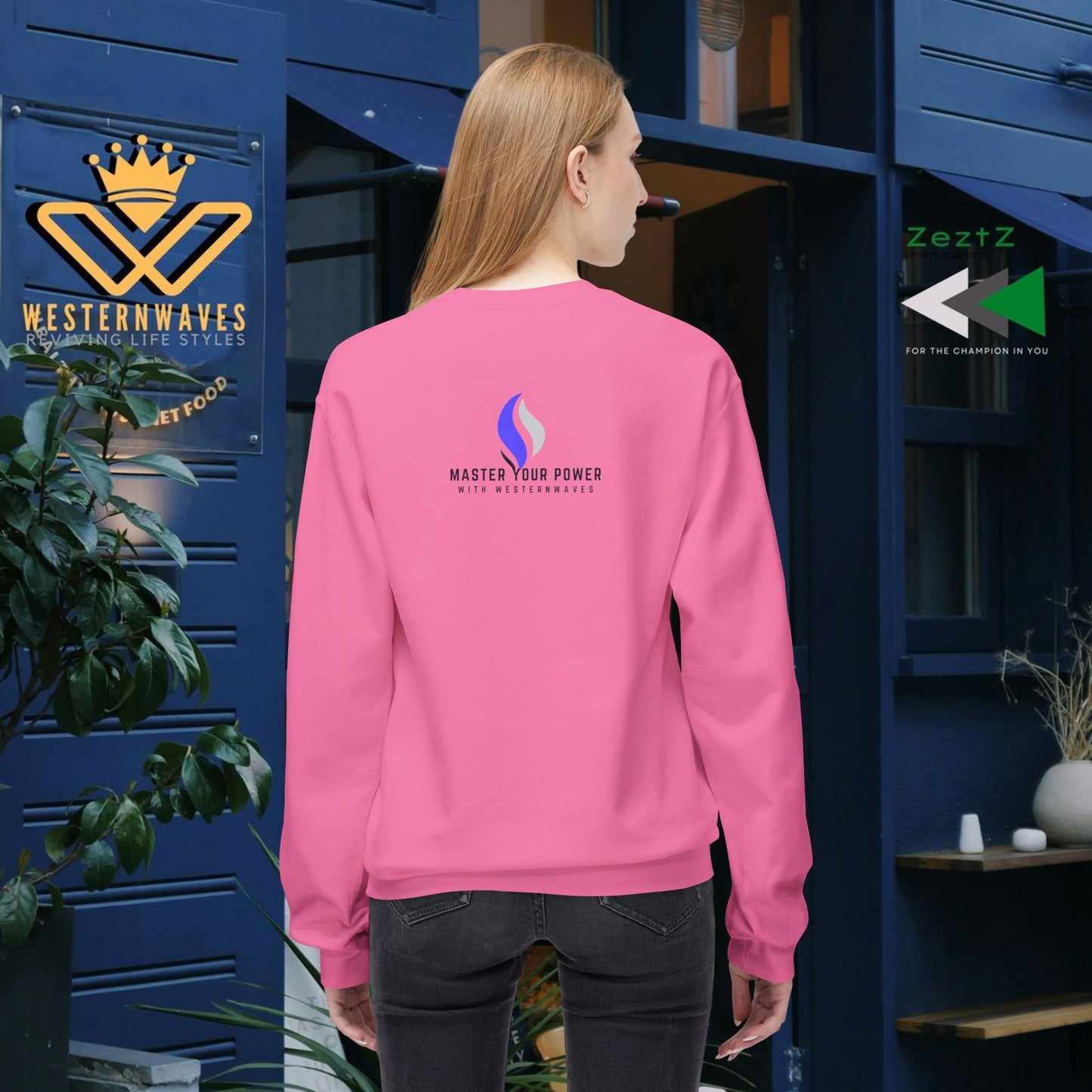 Unisex Midweight Softstyle Fleece Crewneck Sweatshirt_ N3+ Series USMWSSFCNSS PT2WW001_ Limited Edition Stylish Eco-conscious Raw Classic by WesternWaves:
