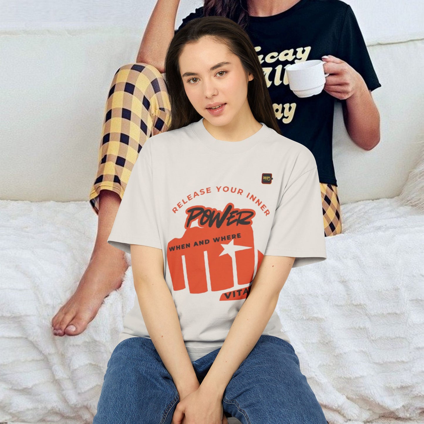 Unisex Heavy Faded Tee_ N+ Series USHFTEE PT2WW011_ Power Vibes Limited Edition Tee by WesternWaves_