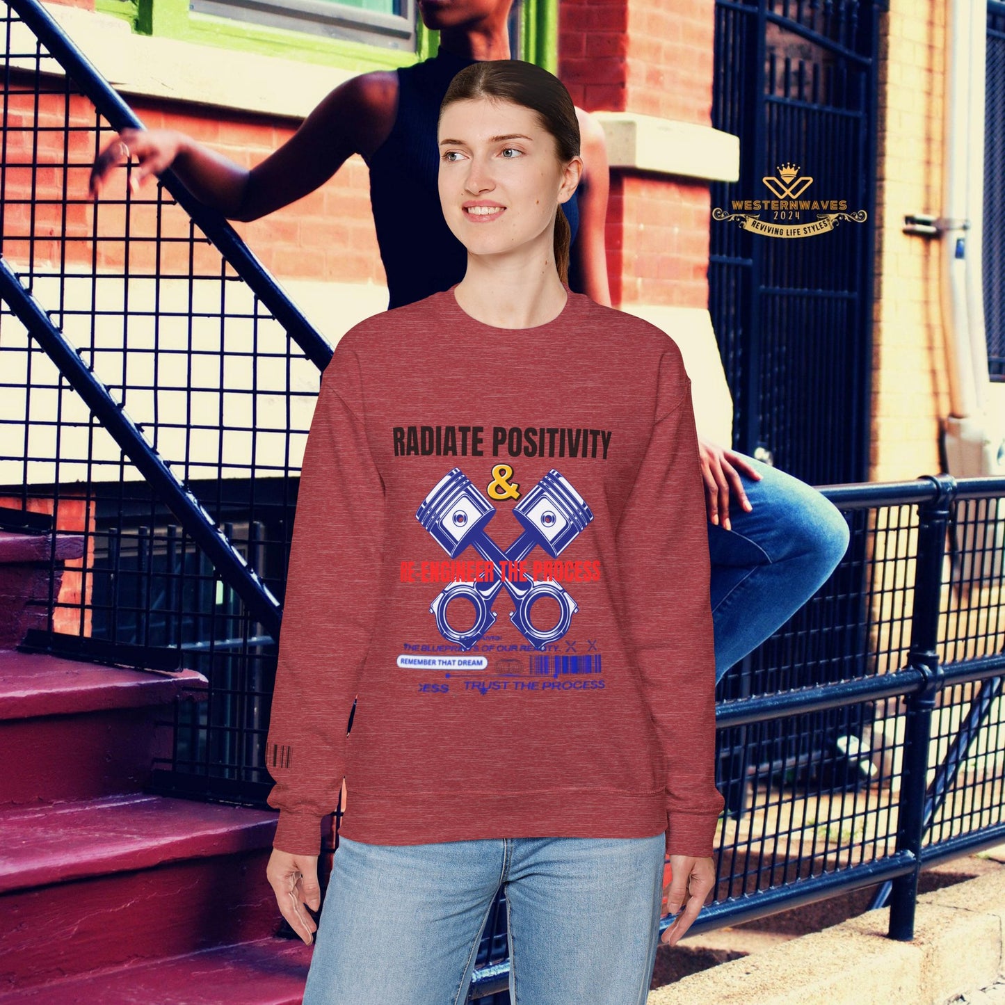 Unisex Heavy Blend™ Crewneck Sweatshirt_ N2+ Series UHBCSS PT2WW003_ Limited Edition Pure Luxury by WesternWaves:
