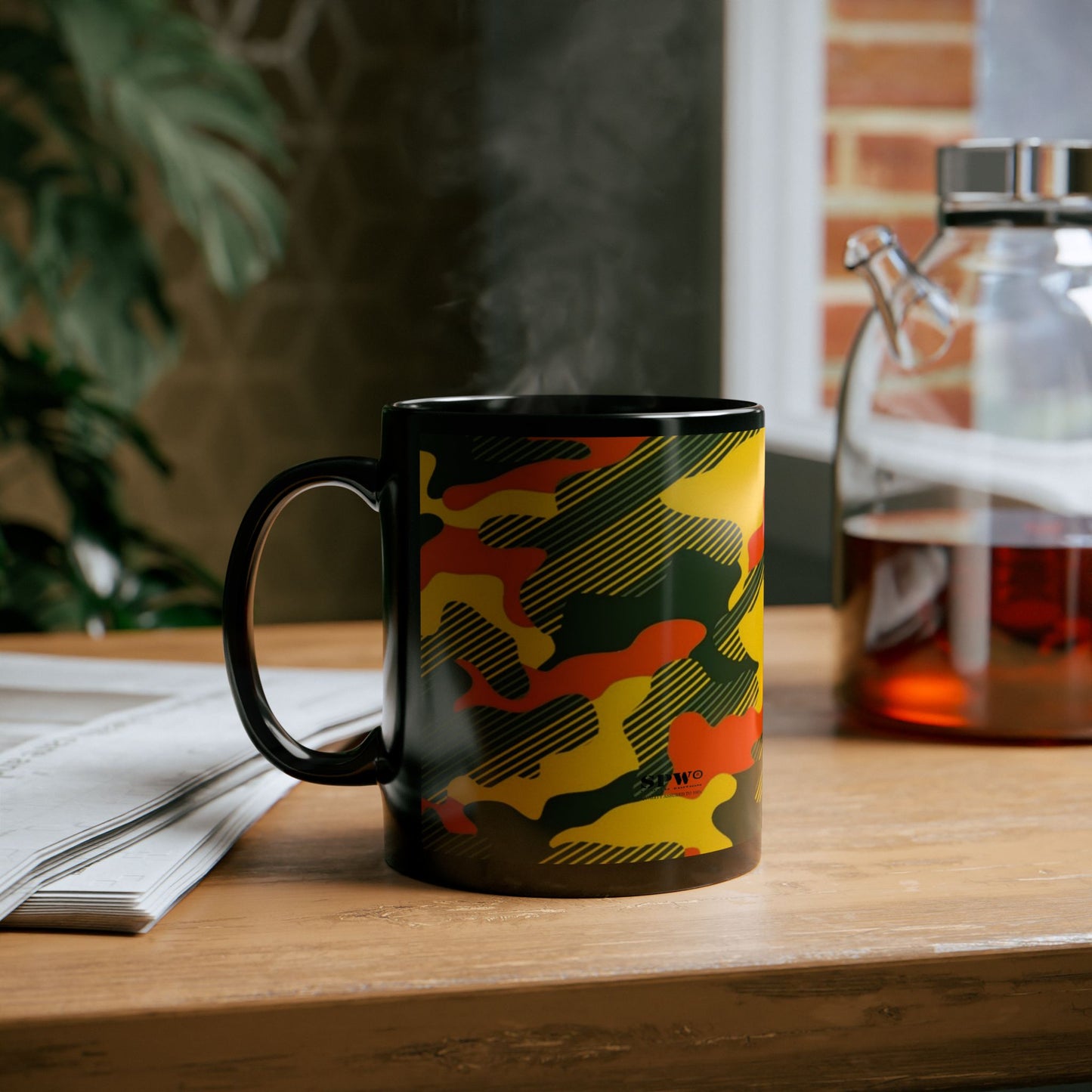 Black Mug (11oz, 15oz)_ N+ Series CBM PT2WW006_ Limited Edition Black Ceramic Mug by WesternWaves