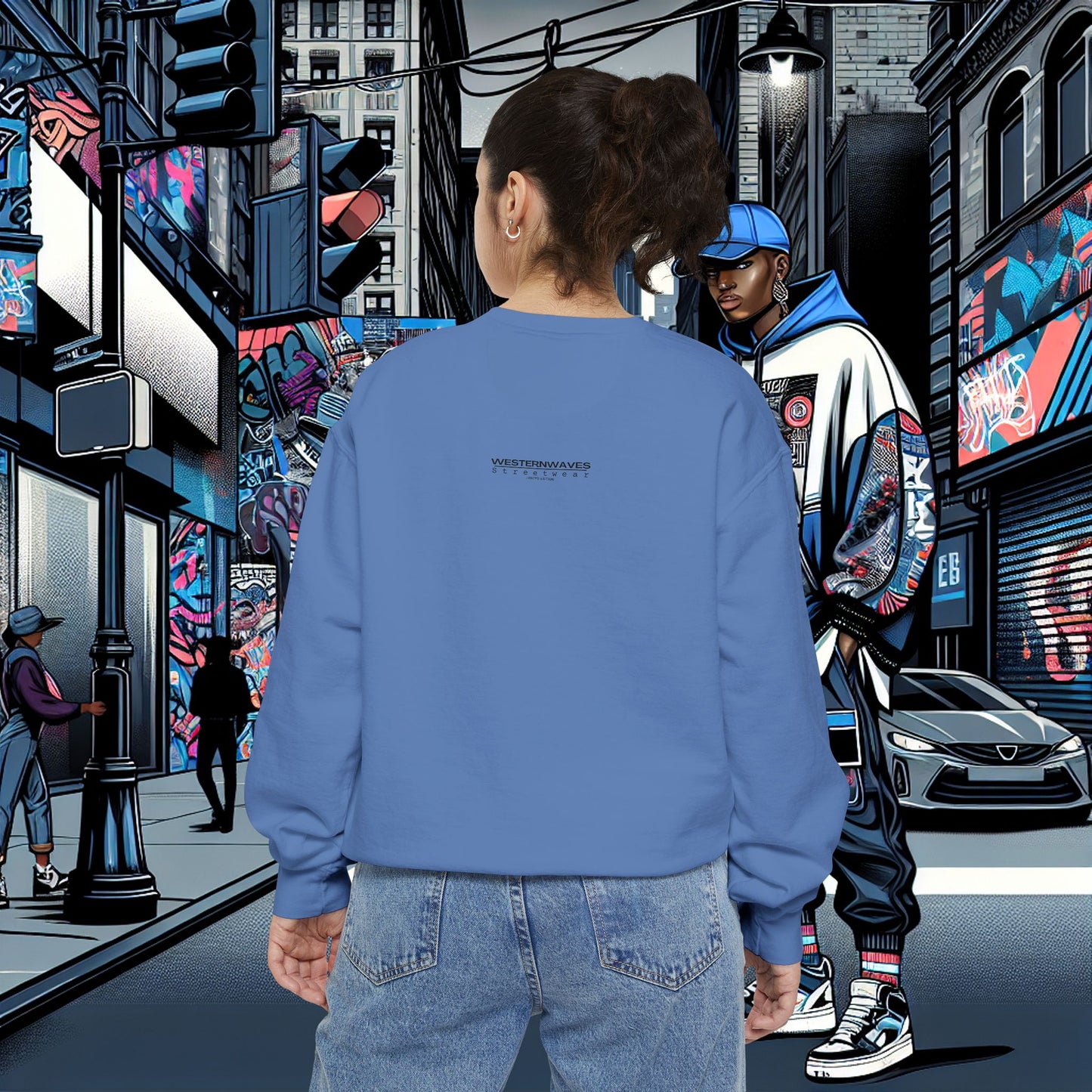 Unisex Garment-Dyed Sweatshirt_ N8+ Series SPW USMWSSFCNSS PT2WW001_ Limited Edition by WesternWaves: