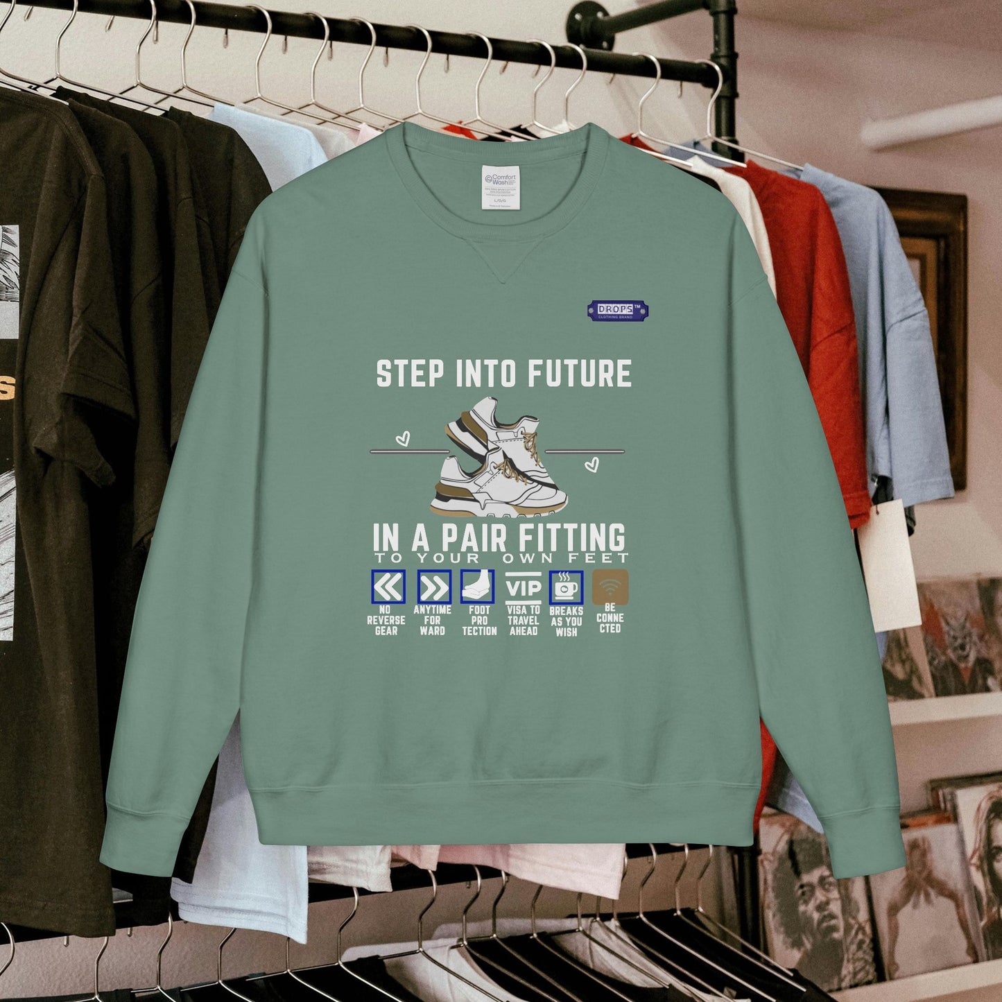Unisex ComfortWash® Garment Dyed Crewneck Sweatshirt_ N7* Series USCGDCNSS PT2WW001_ Limited Edition Comfort & Retro Flair by WesternWaves: