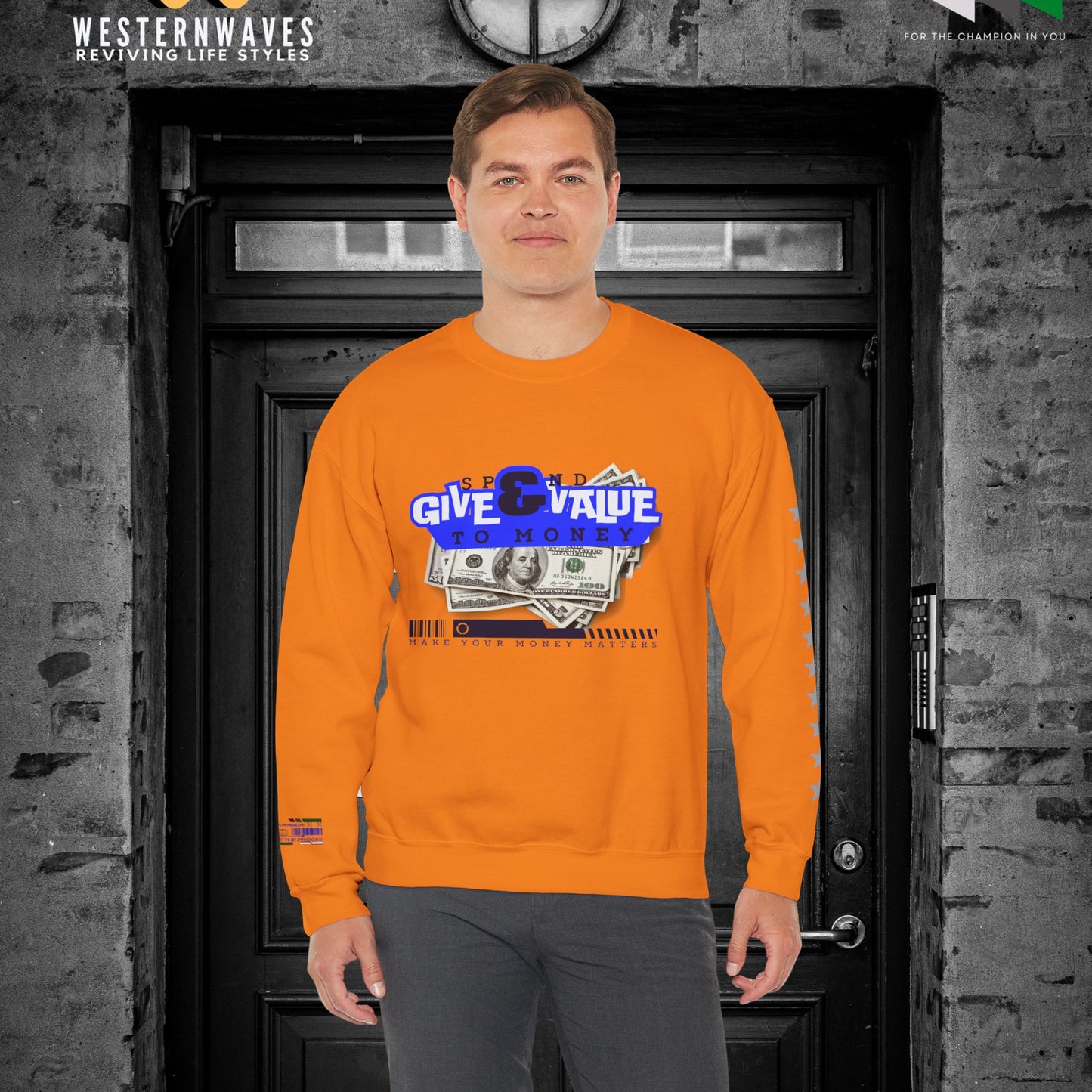 Unisex Heavy Blend™ Crewneck Sweatshirt_ N3+ Series UHBCSS PT2WW036_ Limited Edition Pure Luxury By WesternWaves: