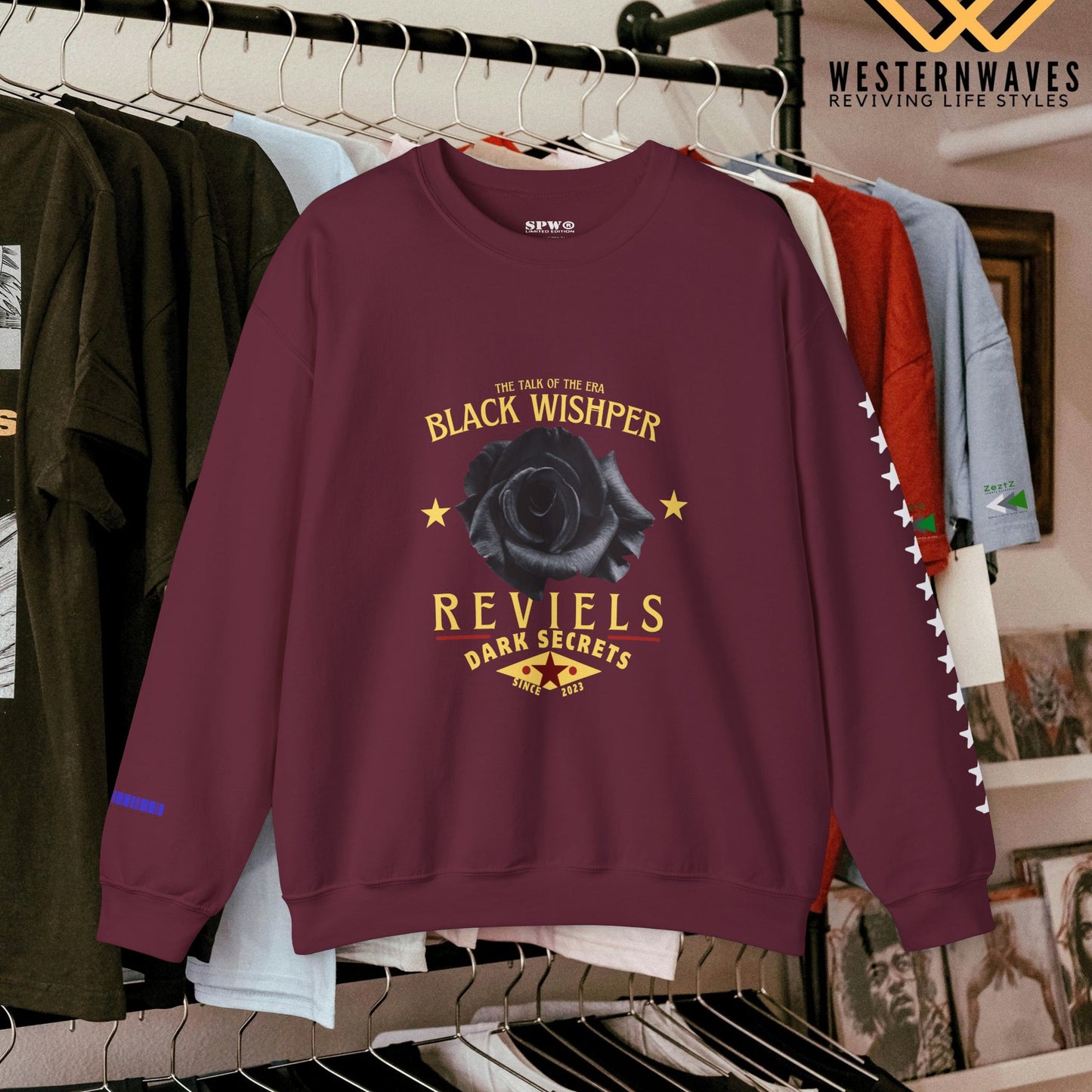 Unisex Heavy Blend™ Crewneck Sweatshirt_ N3+ Series UHBCSS PT2WV011_ Limited Edition Pure Luxury by WesternWaves: