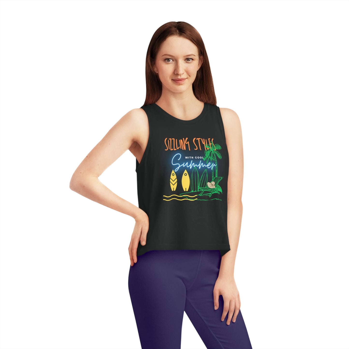 Women's Dancer Cropped Tank Top_ N2+ Series WDCTT PT2WW004_ Limited Edition Graceful Movements by WesternWaves: