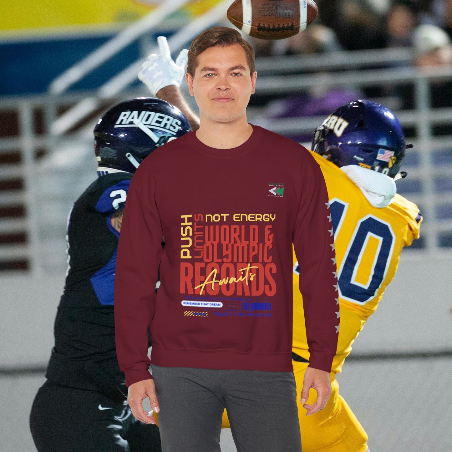 Unisex Heavy Blend™ Crewneck Sweatshirt_ N2 Sports Series UHBCSS PT2WW006_ Limited Edition ‘Zeztz’ Brand Sports Elements by WesternWaves: