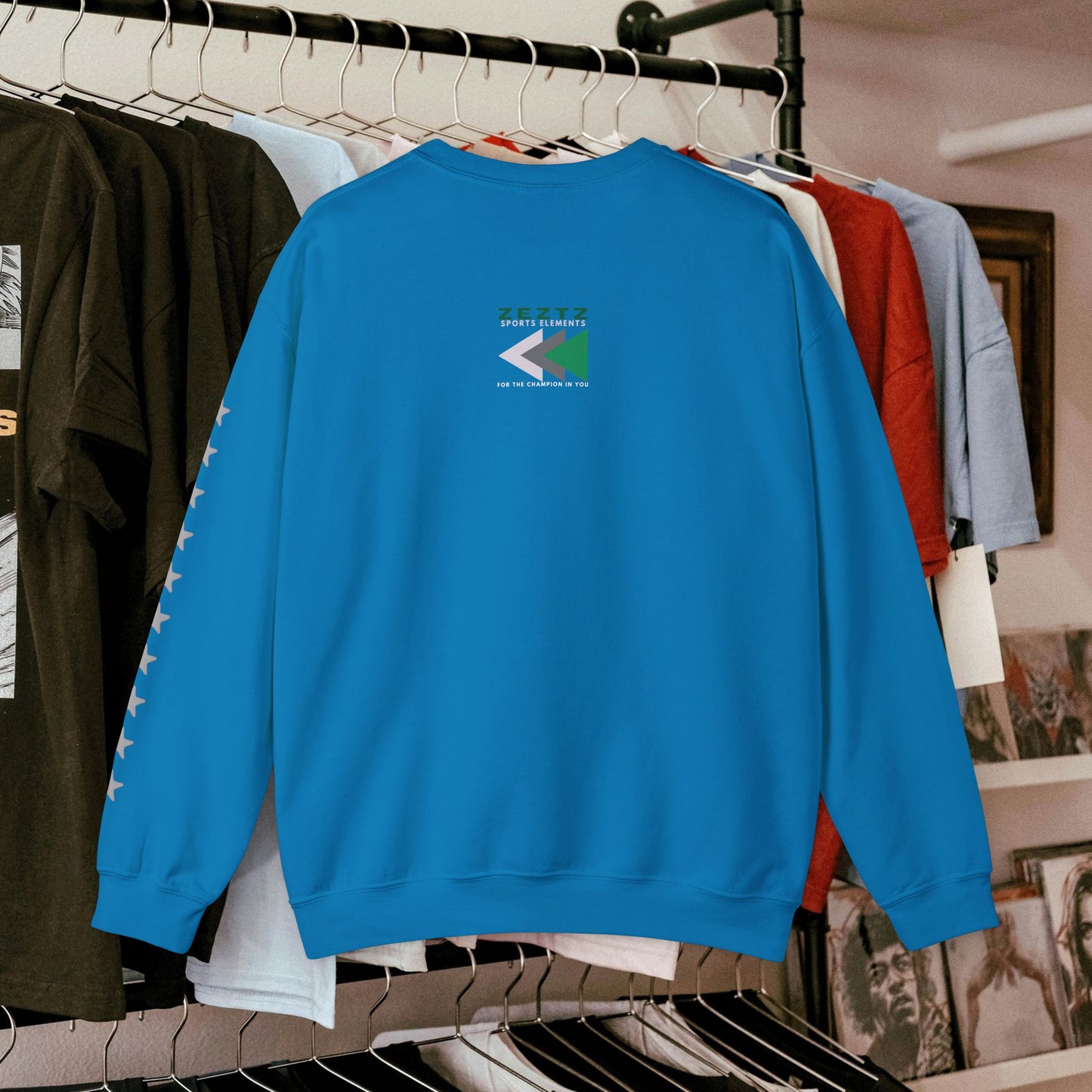 Unisex Heavy Blend™ Crewneck Sweatshirt_ N2 Sports Series UHBCSS PT2WW006_ Limited Edition ‘Zeztz’ Brand Sports Elements by WesternWaves: