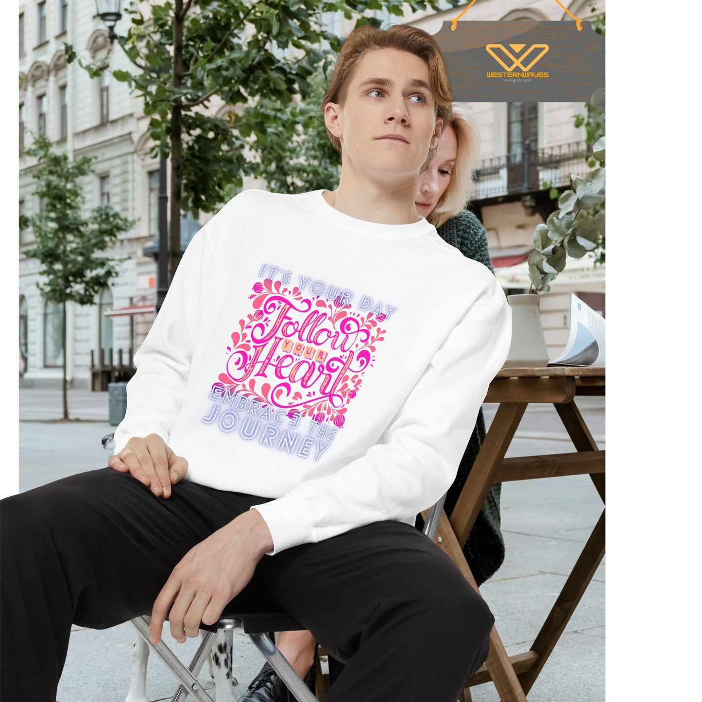 Unisex Garment-Dyed Sweatshirt_ N3+ Series UGDSS PT2WW001_ WesternWaves Limited Edition: