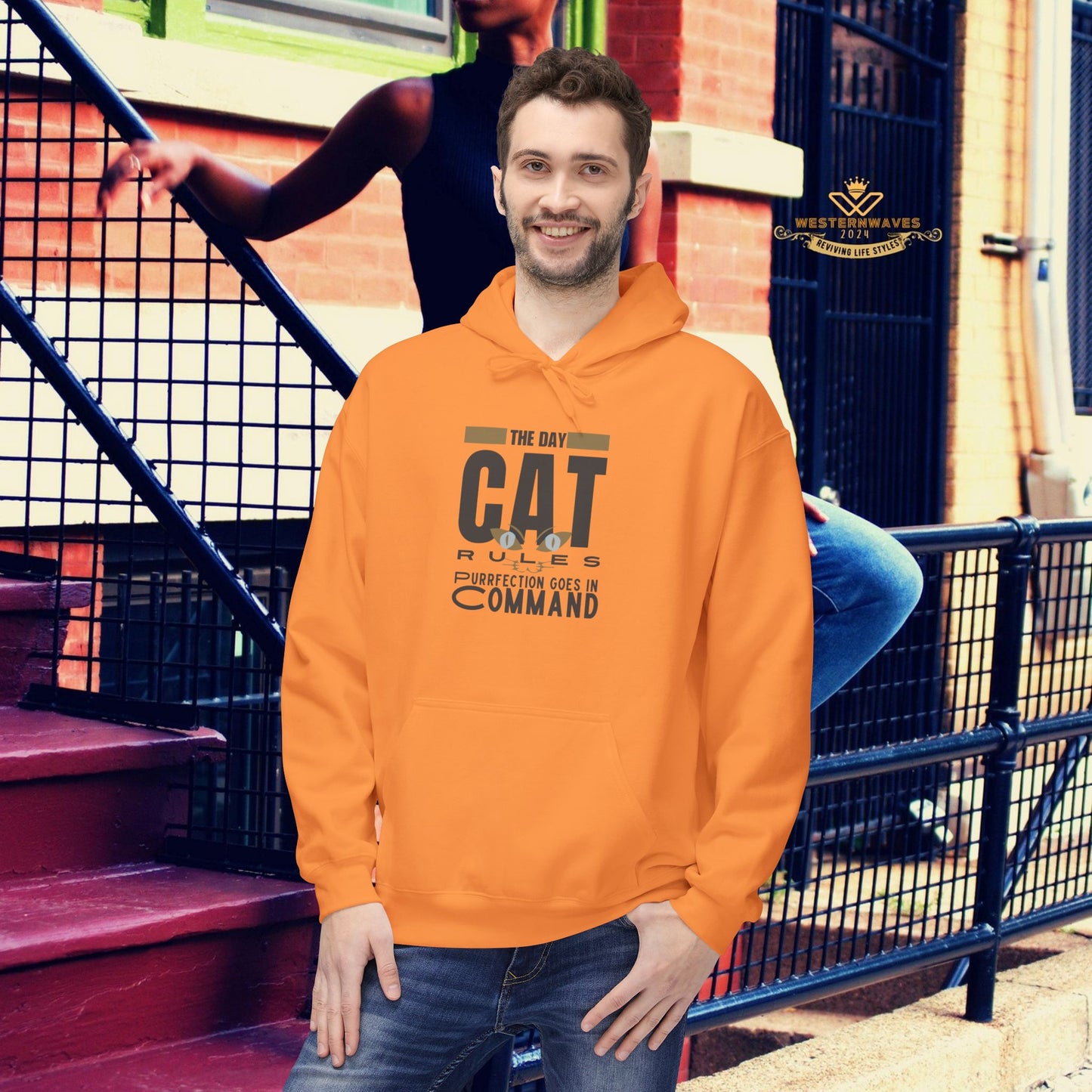 Unisex Midweight Softstyle Fleece Hoodie_ N3+ Series USMWSSFH PT2WW008_ Limited Edition Luxuriously Soft 100% Cotton Face by WesternWaves: