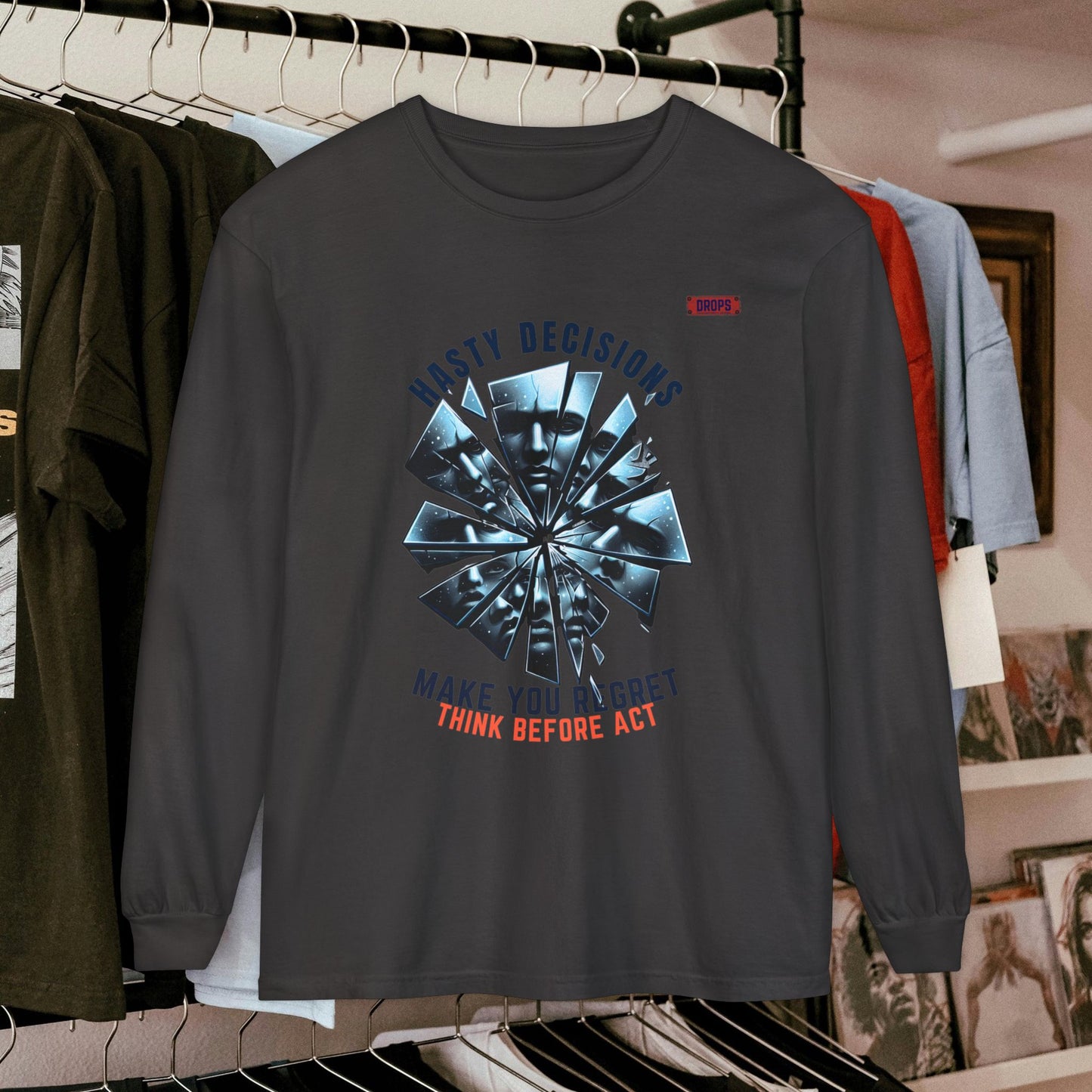 Unisex Long Sleeve T-shirt_ Series N8+ USLSTS PT2WW001_ HSD 009_ Limited Edition Trendy Statement Apparel by WesternWaves: