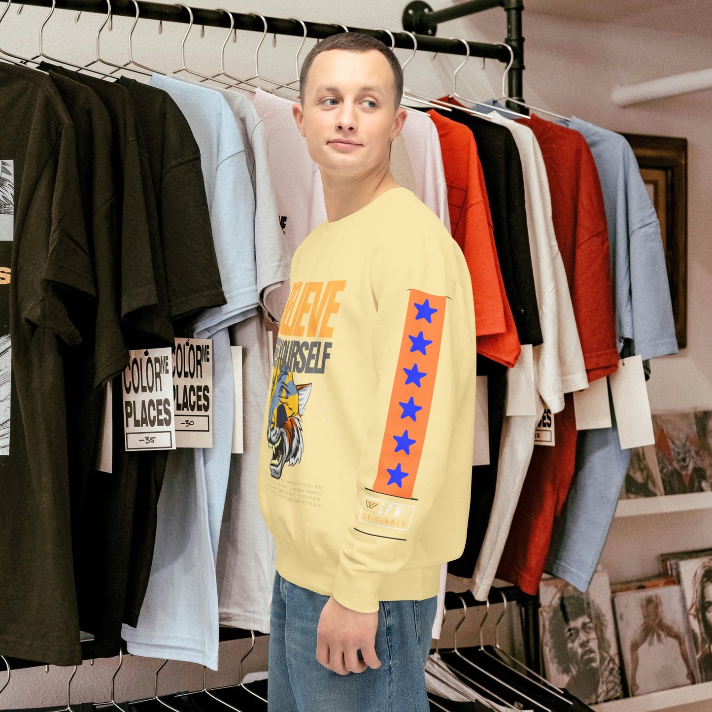 Unisex Lightweight Crewneck Sweatshirt_ N2+ Series ULWCSS PT2WW007_Limited Edition Unparalleled Quality by WesternWaves: