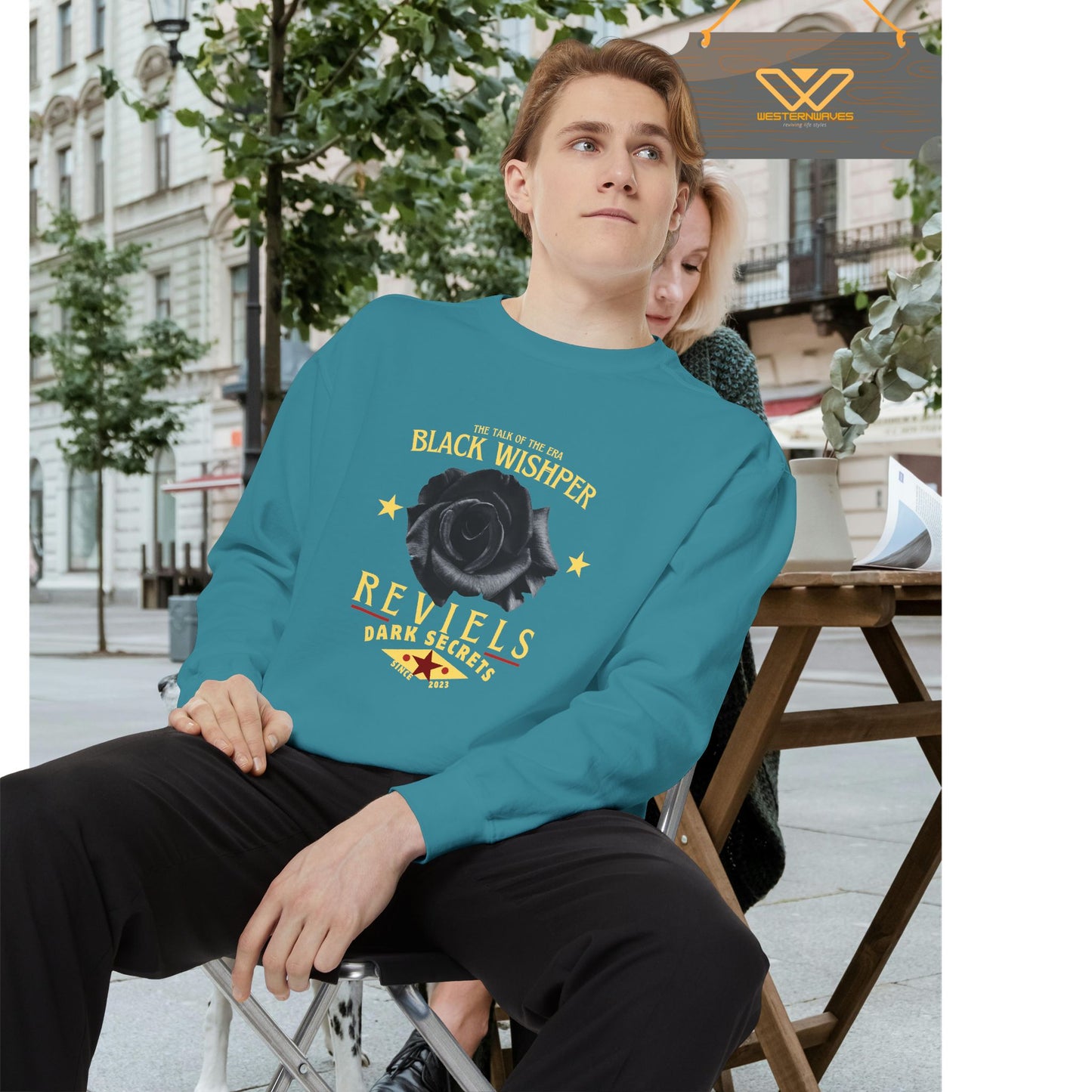 Unisex Garment-Dyed Sweatshirt_ N3+ Series UGDSS PT2WW001_ Limited Edition Luxurious Comfort by WesternWawes: