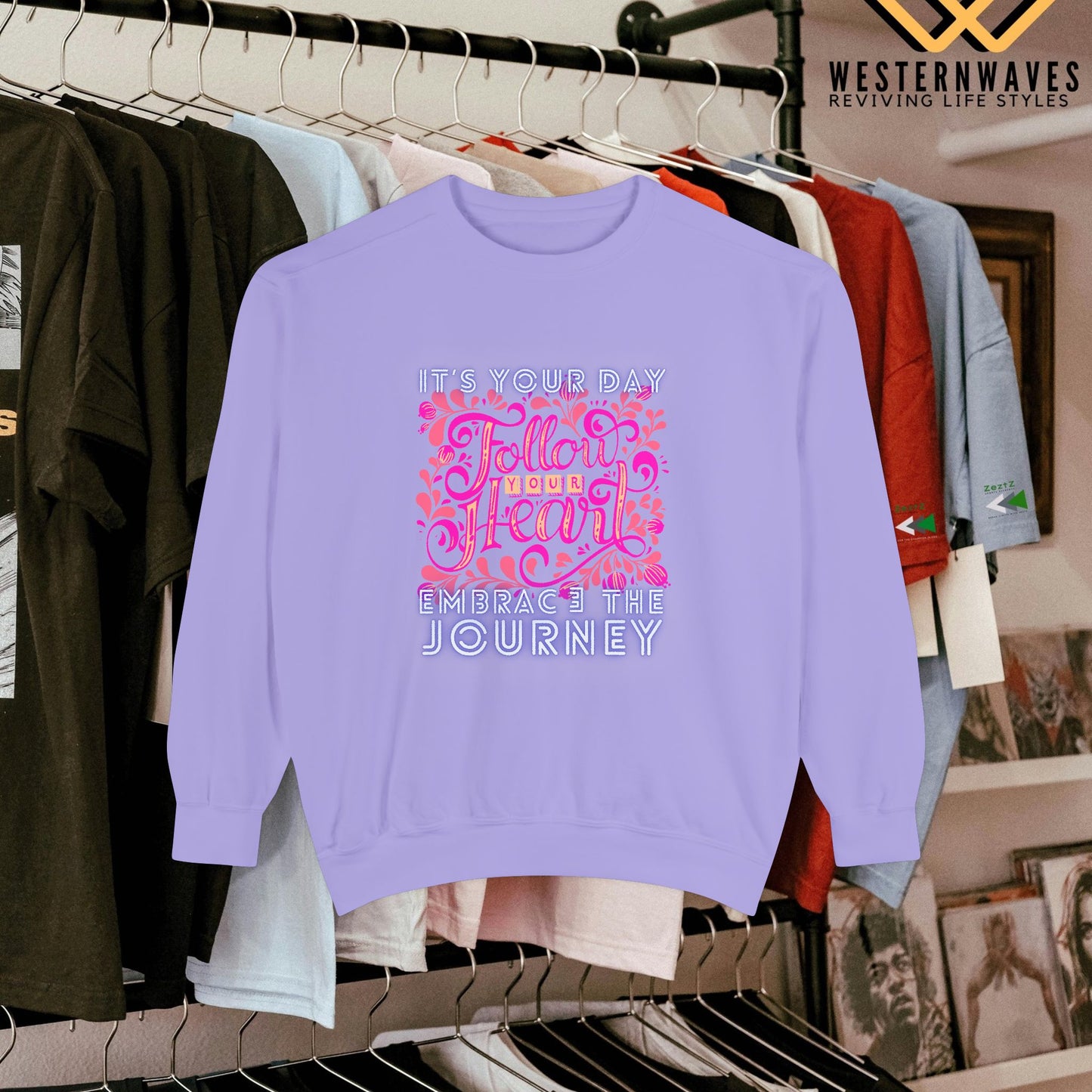 Unisex Garment-Dyed Sweatshirt_ N3+ Series UGDSS PT2WW001_ WesternWaves Limited Edition: