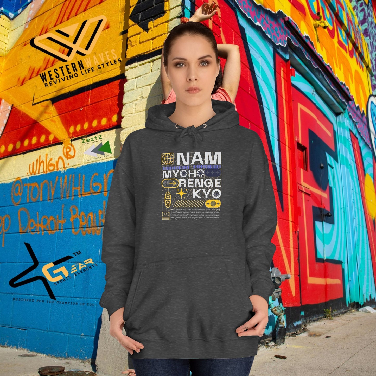 Unisex College Hoodie_ N2+ Series USCH PT2WW006_ Limited Edition Timeless Unisex Design by WesternWaves: