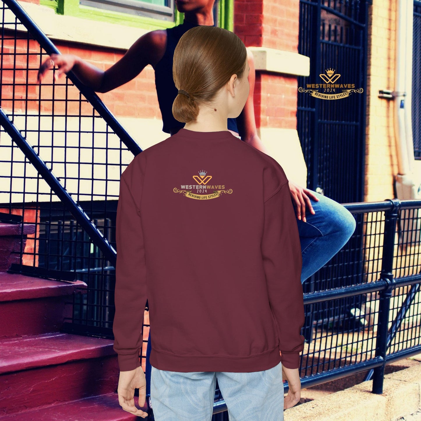 Youth Crewneck Sweatshirt_ N3+ Series YCNSS PT2WW001_ Limited Edition Perfect Companion for the School, Sports & Casual hangouts by WesternWaves:
