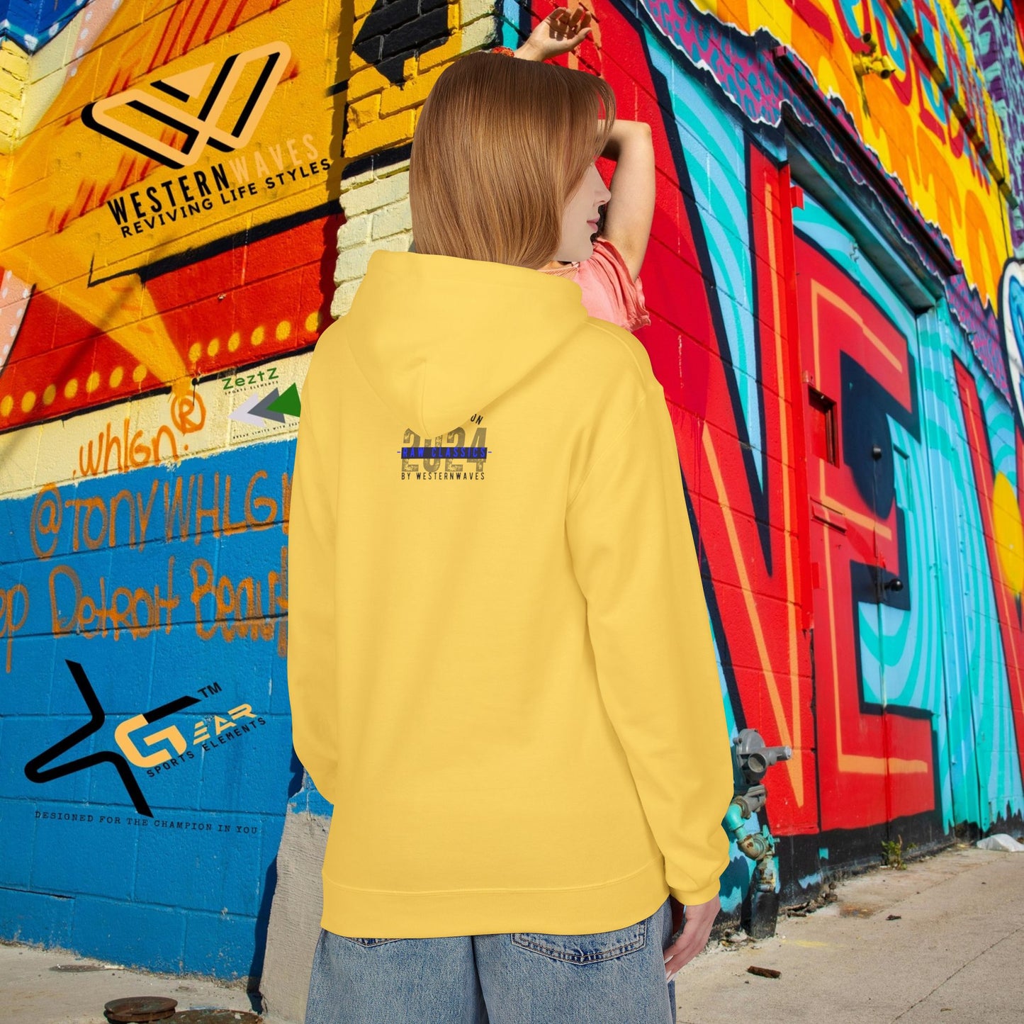 Unisex Midweight Softstyle Fleece Hoodie_ N2+ Series SMWSSFH PT2WW005_Limited Edition Luxuriously Soft 100% Cotton Face by WesternWaves: