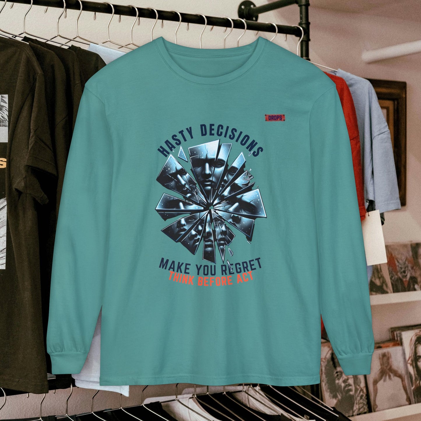 Unisex Long Sleeve T-shirt_ Series N8+ USLSTS PT2WW001_ HSD 009_ Limited Edition Trendy Statement Apparel by WesternWaves: