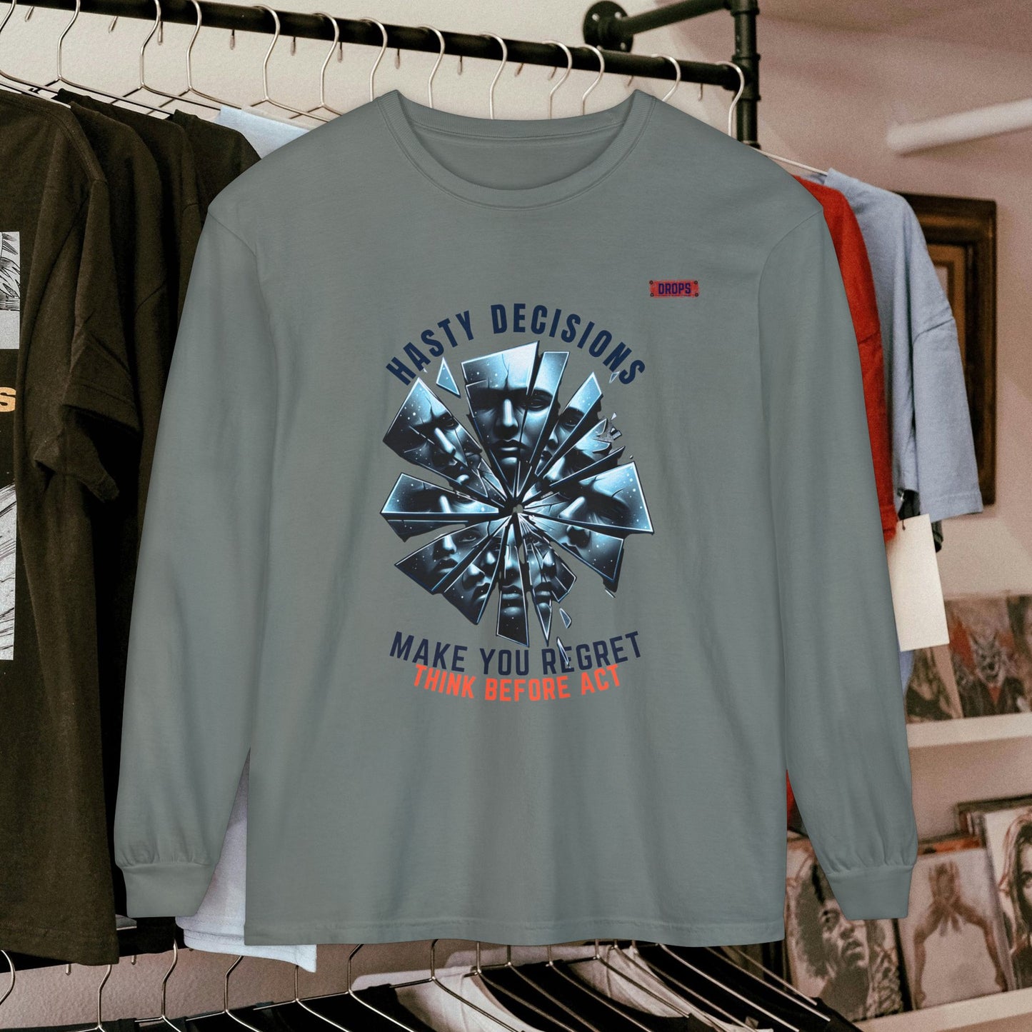 Unisex Long Sleeve T-shirt_ Series N8+ USLSTS PT2WW001_ HSD 009_ Limited Edition Trendy Statement Apparel by WesternWaves: