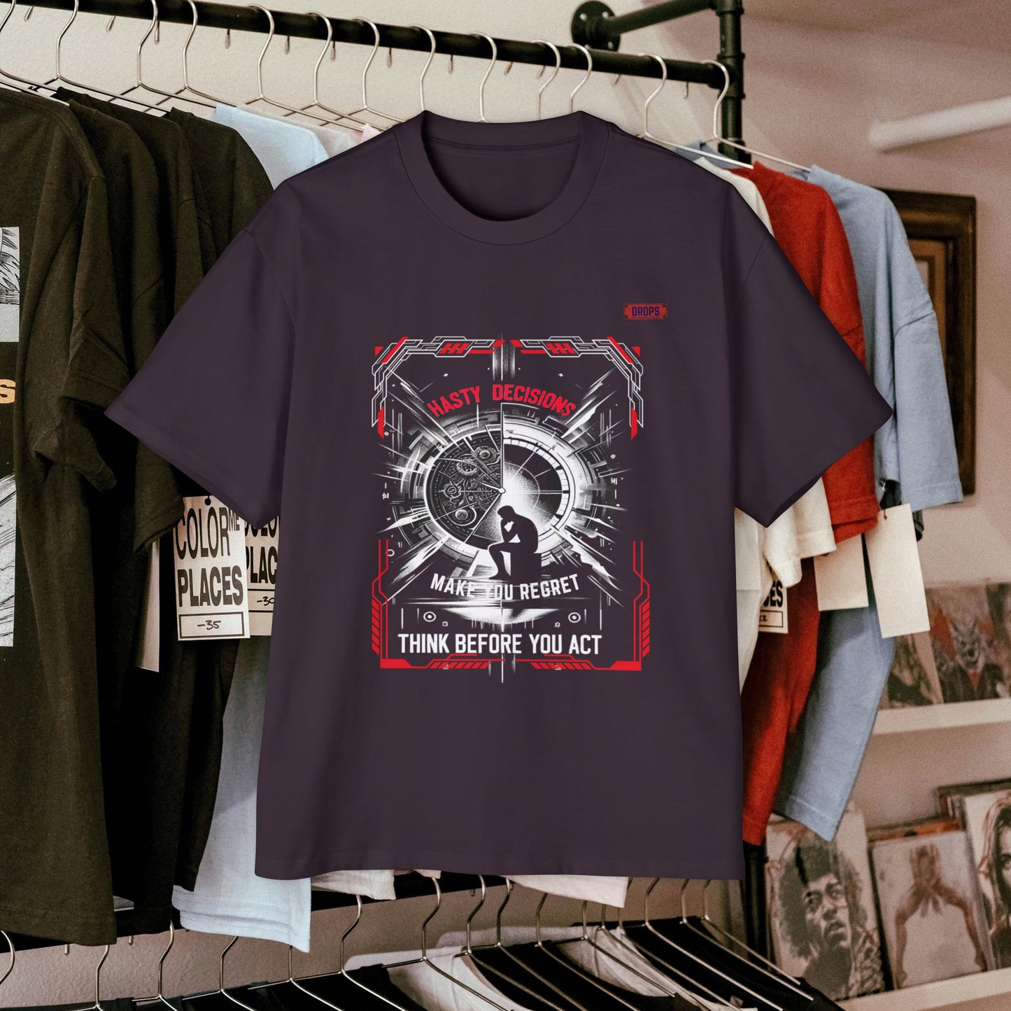 Men's Oversized Graphic Tee_ Series N8+ MENSOSGTEE PT2WW001_ Series SHD 008_ Limited Edition Unique Casual Wear by WesternWaves: