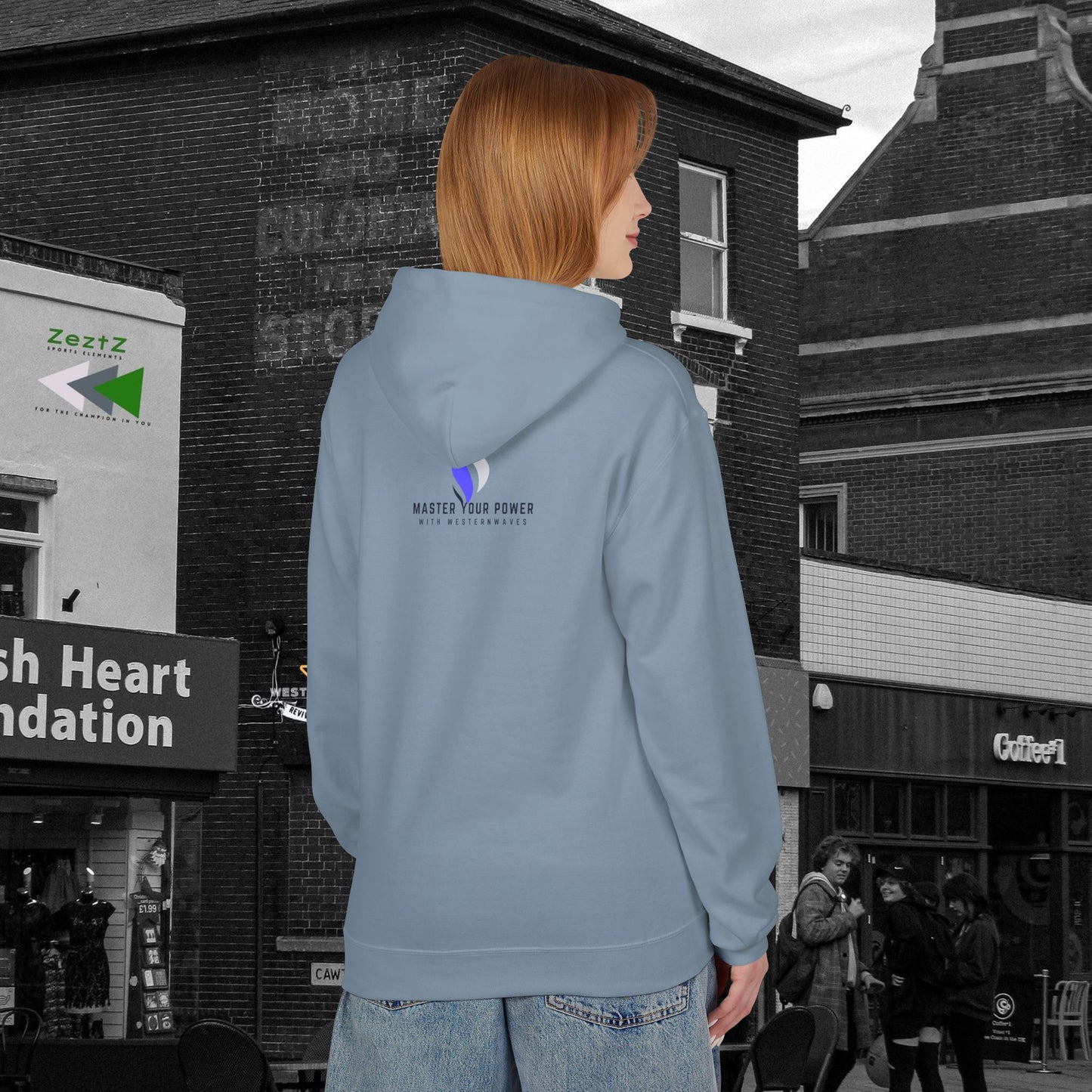 Unisex Midweight Softstyle Fleece Hoodie_ N3+ Series USMWSSFH PT2WW003_ Limited Edition Luxuriously Soft 100% Cotton Face by WesternWaves: