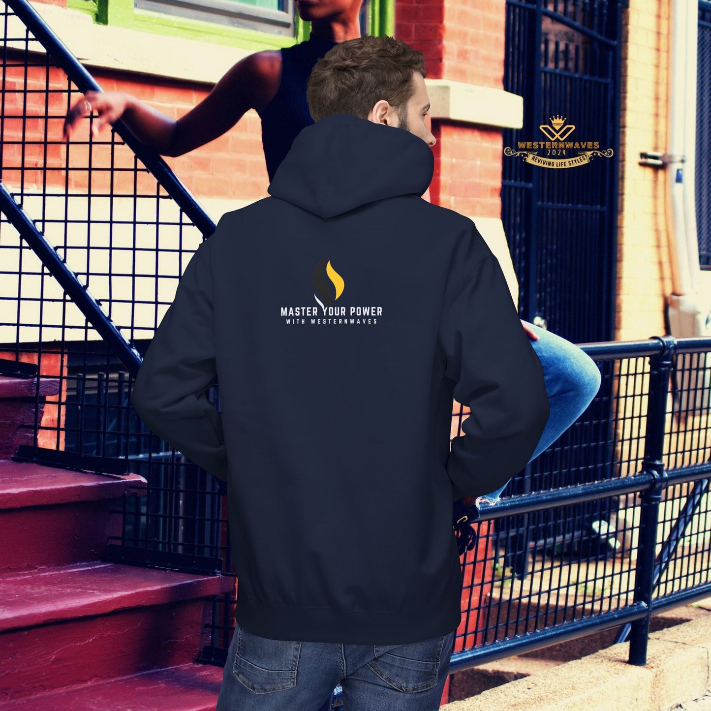 Unisex Midweight Softstyle Fleece Hoodie_ N3+ Series USMWSSFH PT2WW002_ Limited Edition Luxuriously Soft 100% Cotton Face by WesternWaves: