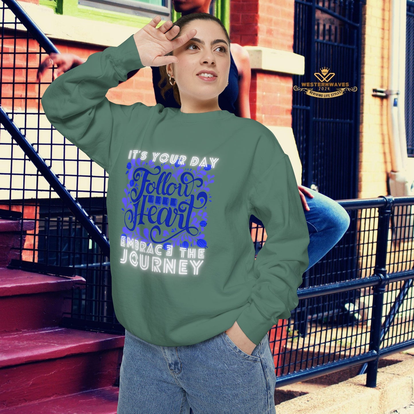 Unisex Garment-Dyed Sweatshirt_ N3+ Series UGDSS PT2WW002_ Limited Edition by WesternWaves_