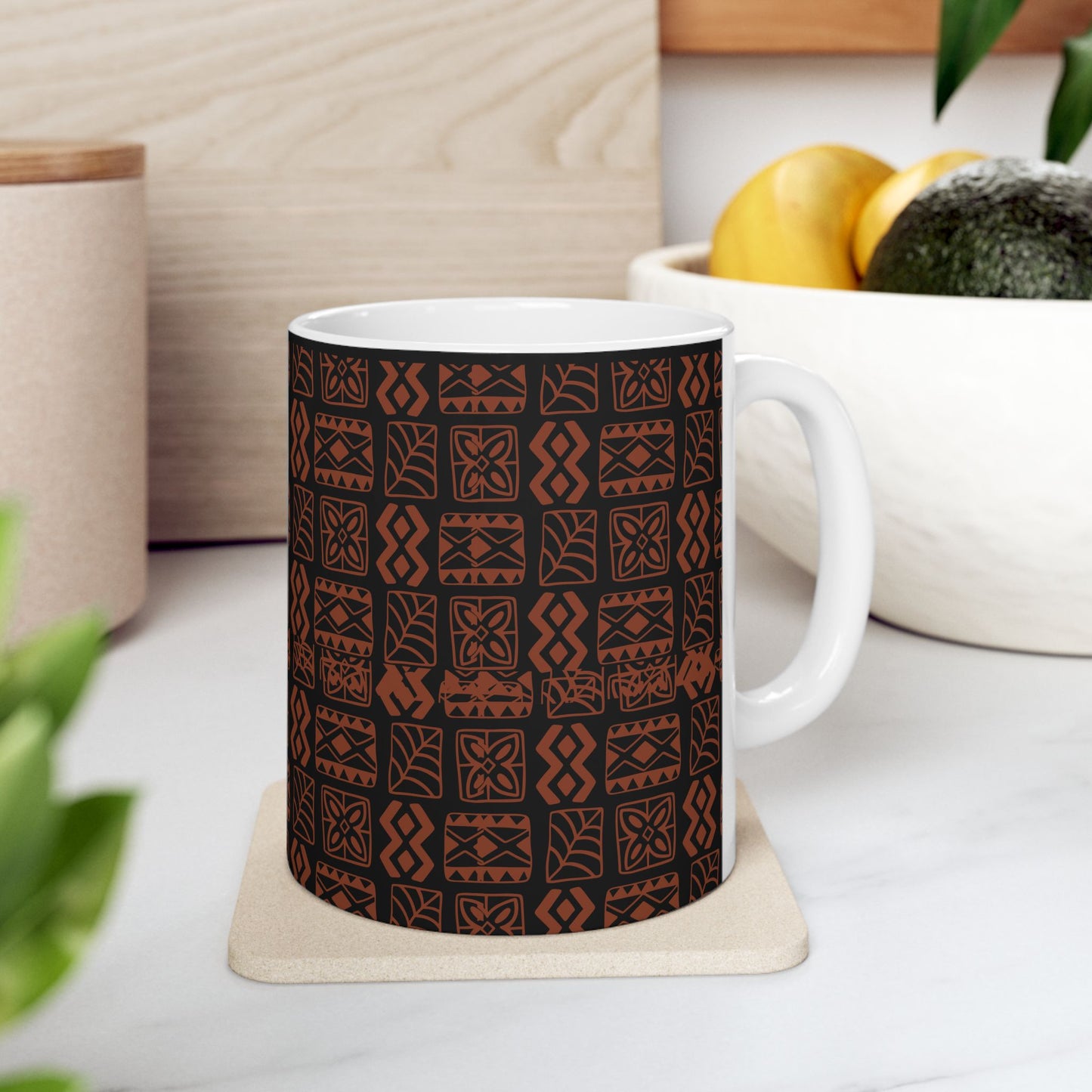 Ceramic Mug 11oz & 15oz_ N7* Series CMUG11OZ&15OZ PT2WW001_ Limited Edition Tribal Pattern Coffee Mug by WestenWaves: